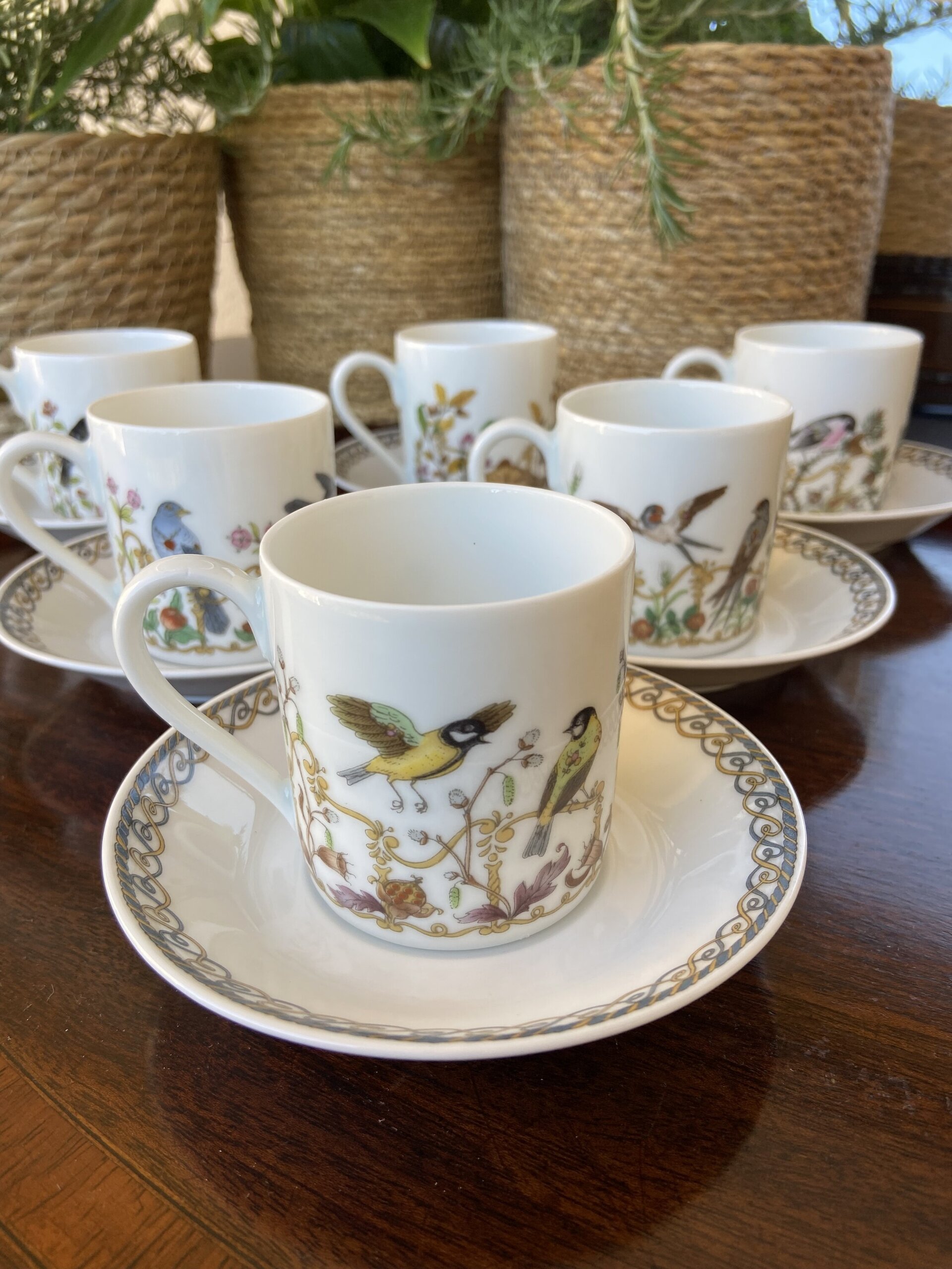 6 tazas café en porcelana alemana "Hutschenreuther". - 2