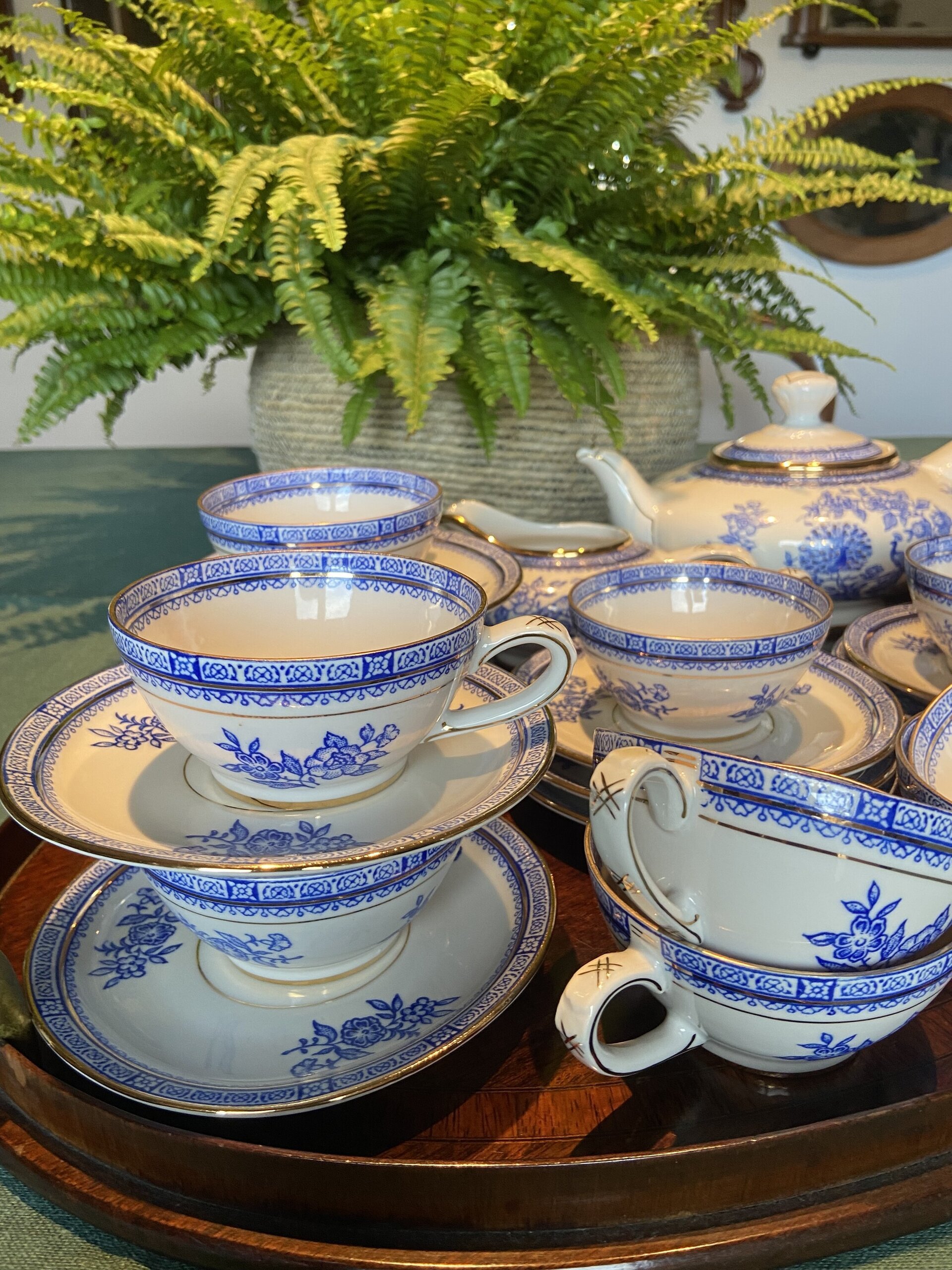 Juego de té en porcelana "Ollestac" Artesania. - 6