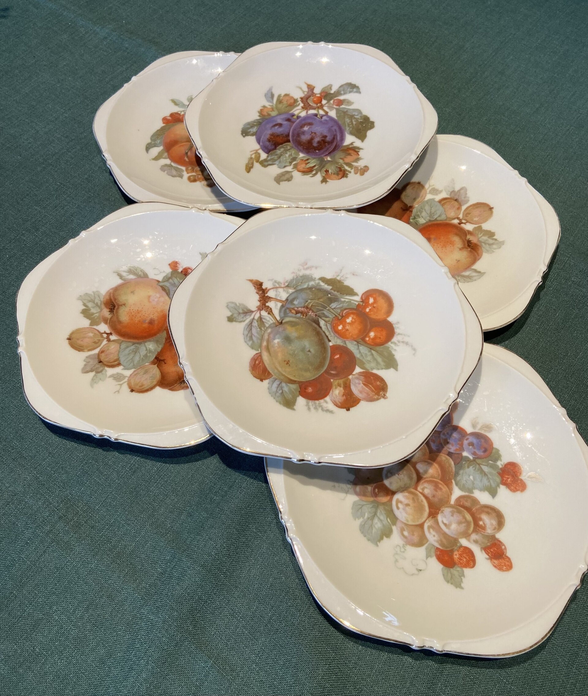 Juego de 6 platos en porcelana alemana"Ohme". - 2