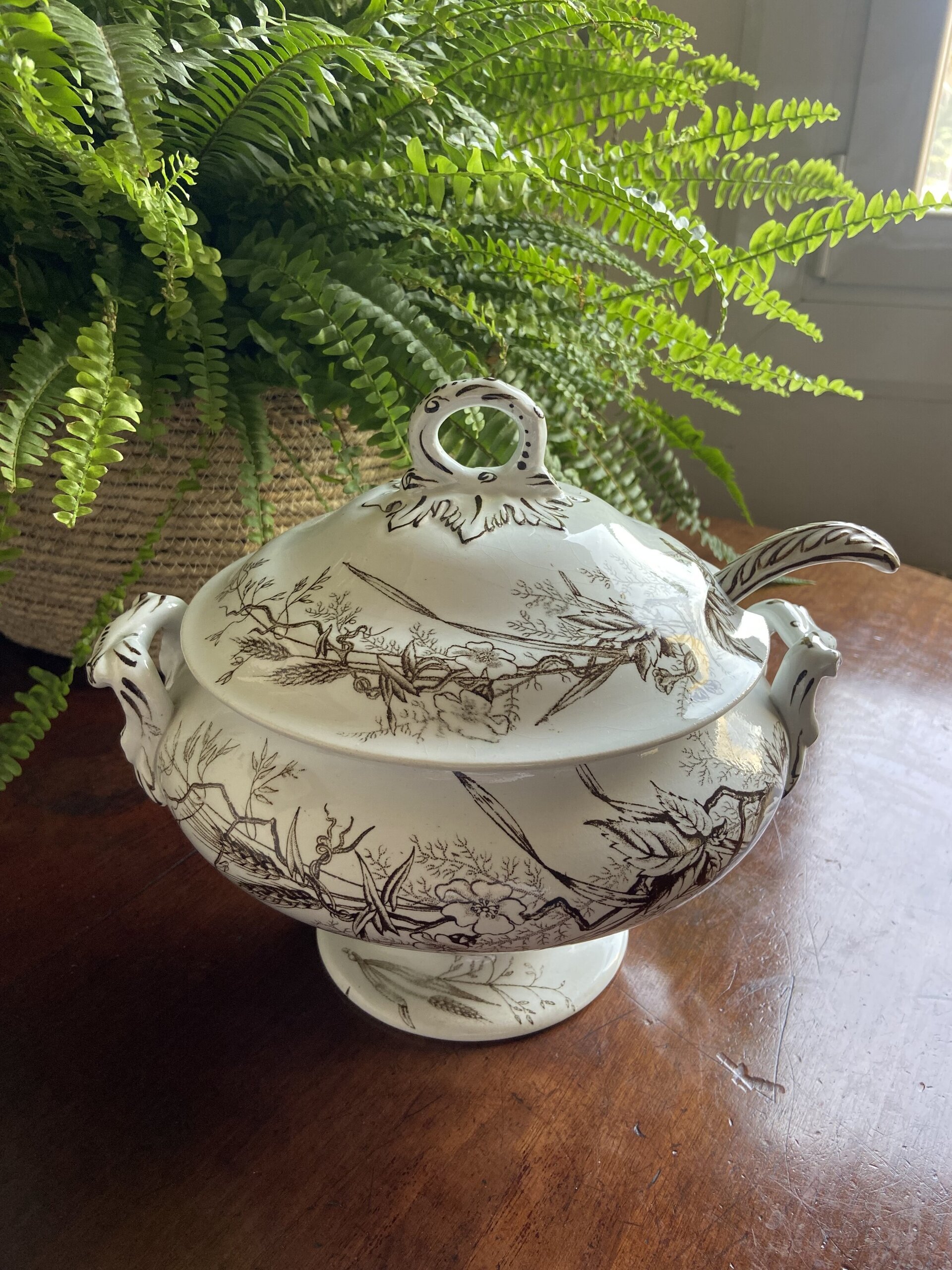 Sopera con cazo en loza "Pickman y Cia" Sevilla. - 5