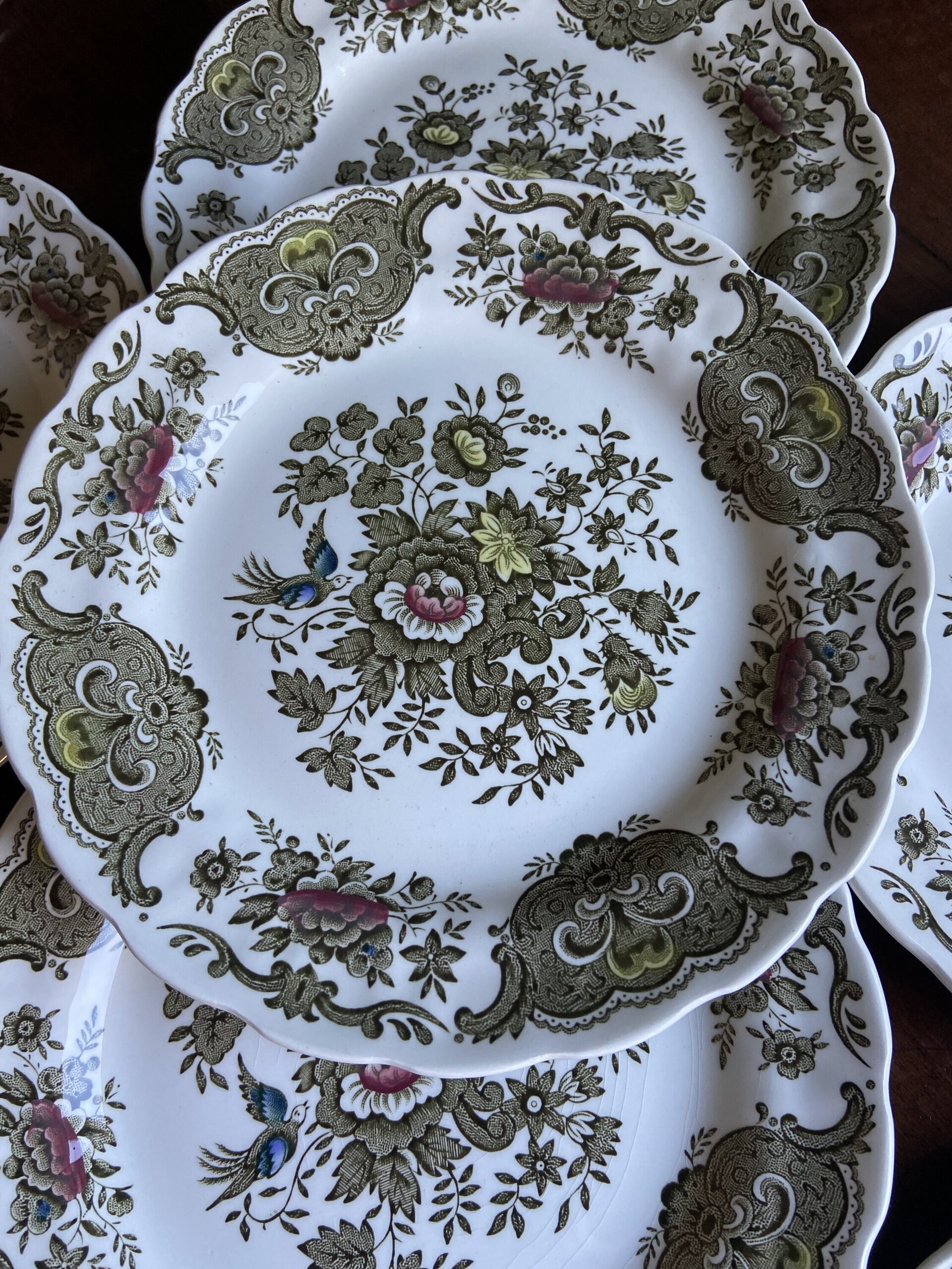 6 platos merienda en loza inglesa "Ridway" (mod. Windsor). - 2