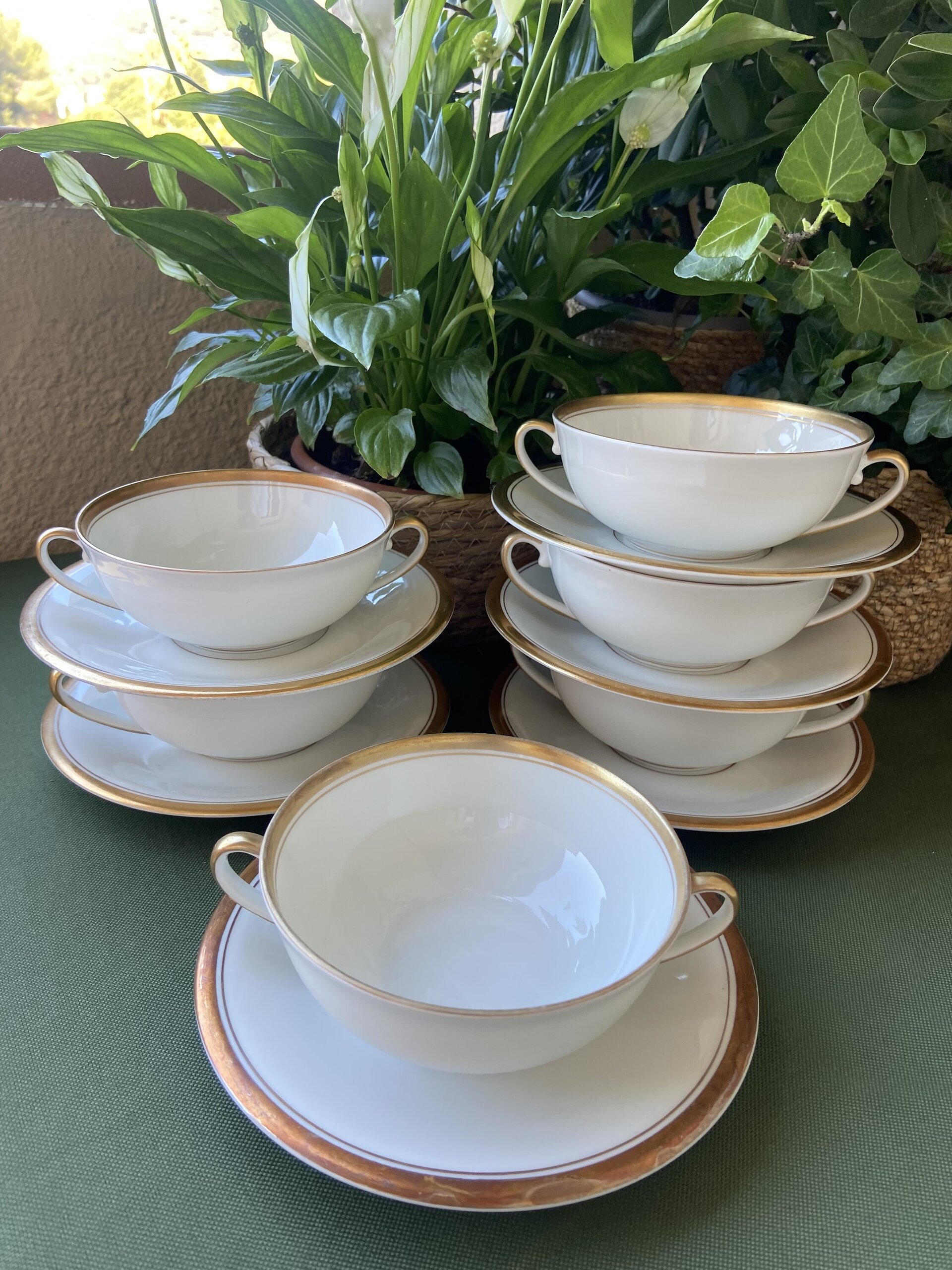 6 tazas de consomé en porcelana "Bidasoa". - 2