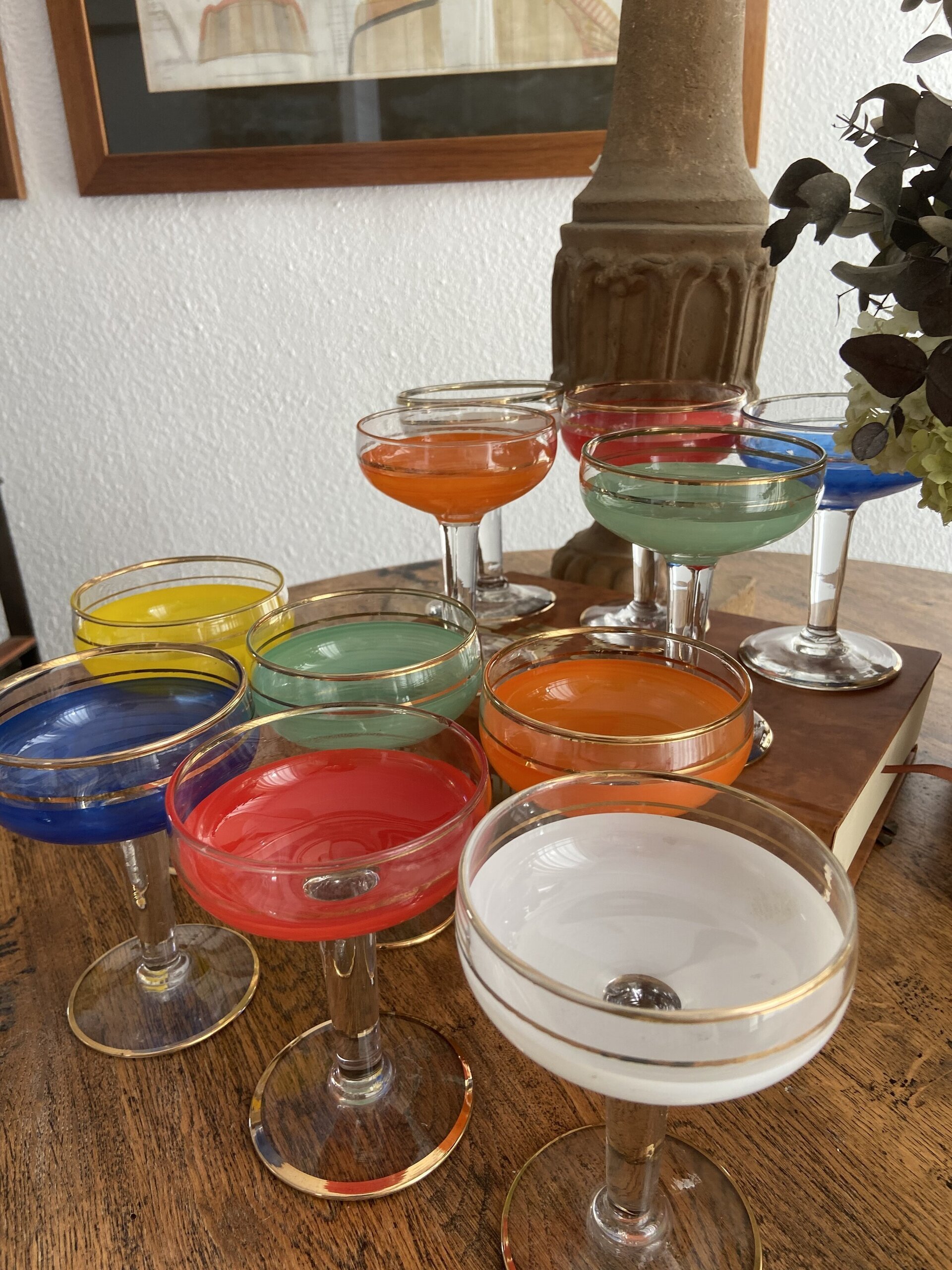 11 copas cava/postre en diferentes colores. - 2