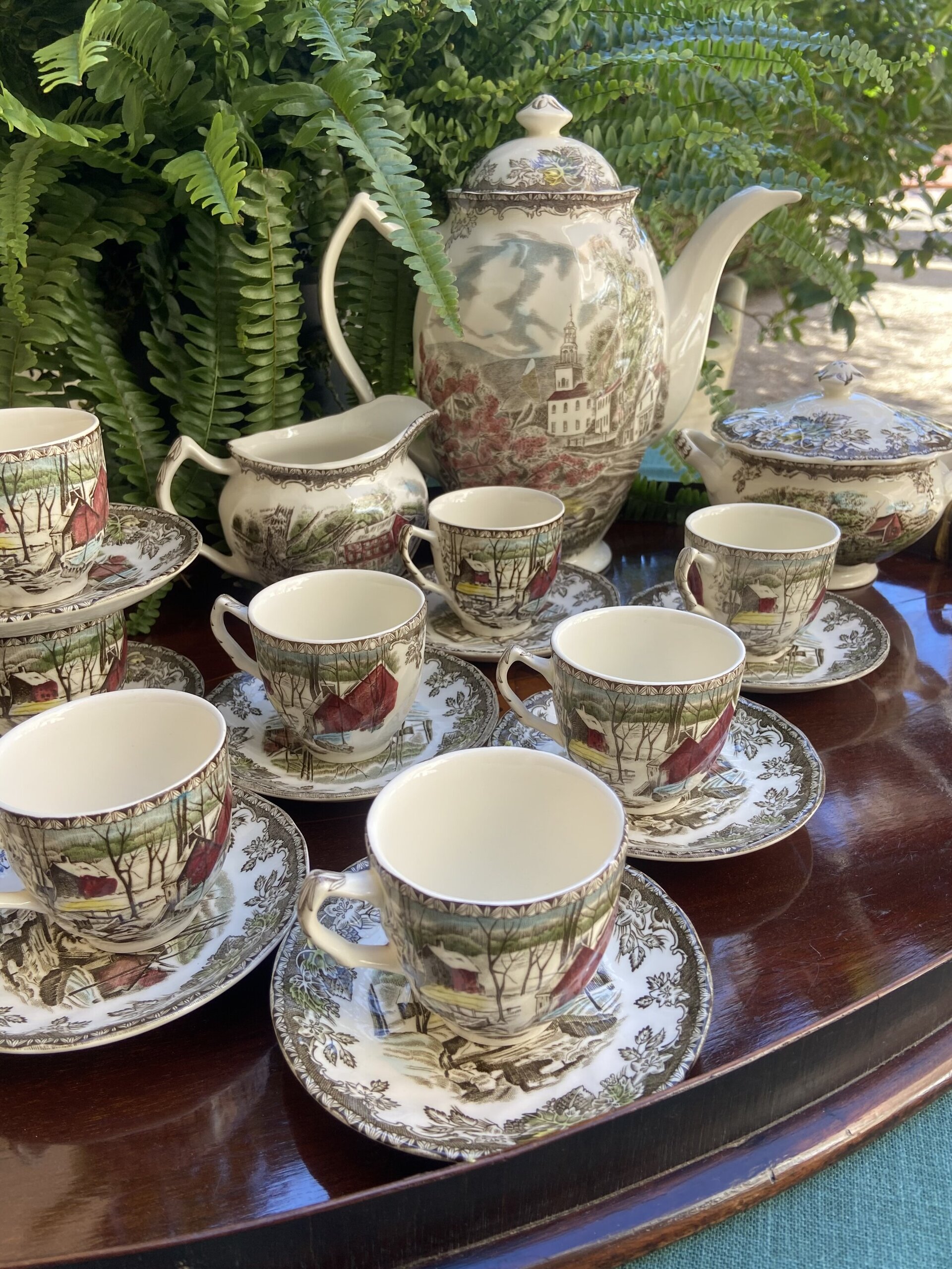 Juego de café en loza inglesa "Jonhson Bros" (mod.Friendly Village) - 3