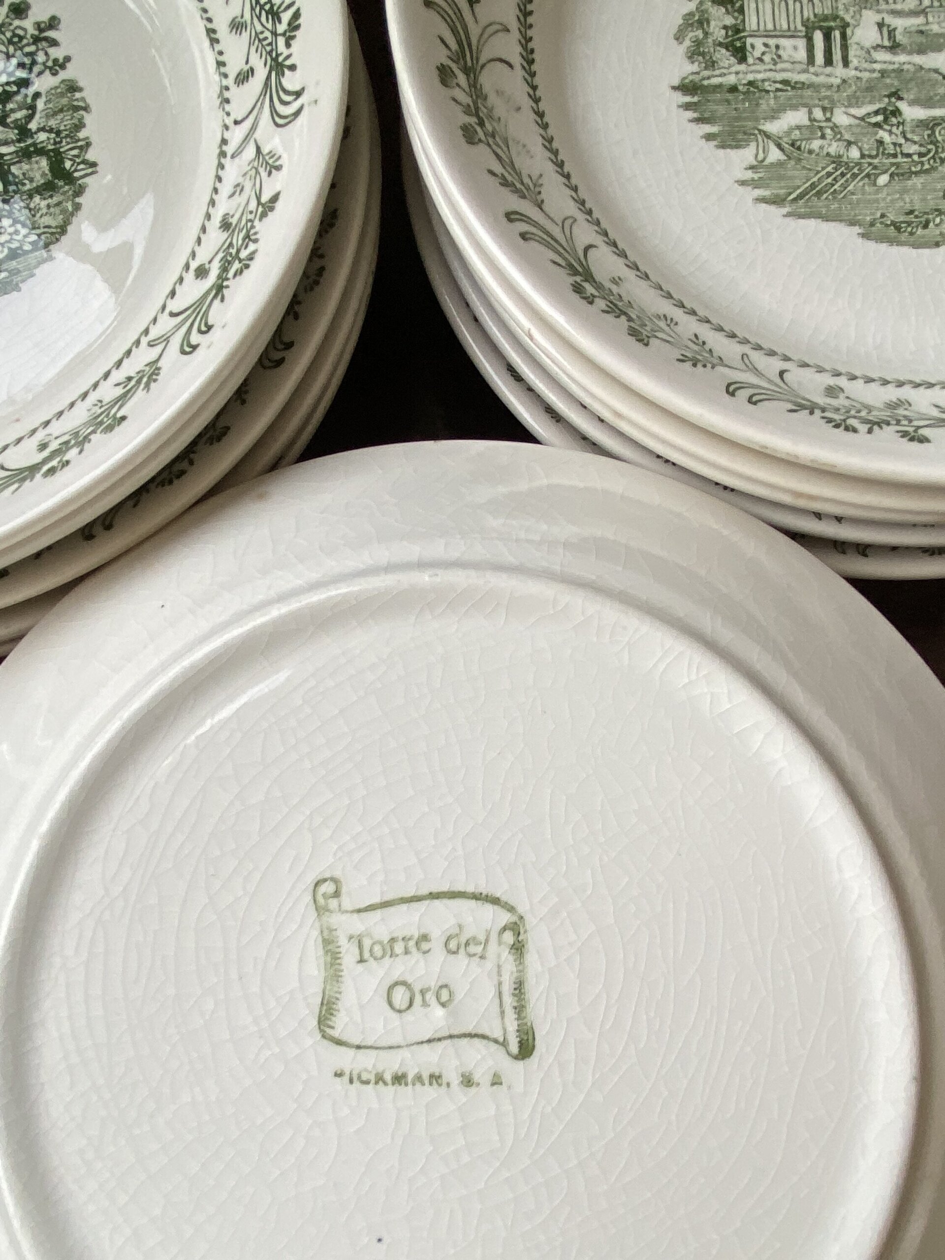 12 platos postre el loza "Pickman S.A." Torre del Oro - 4