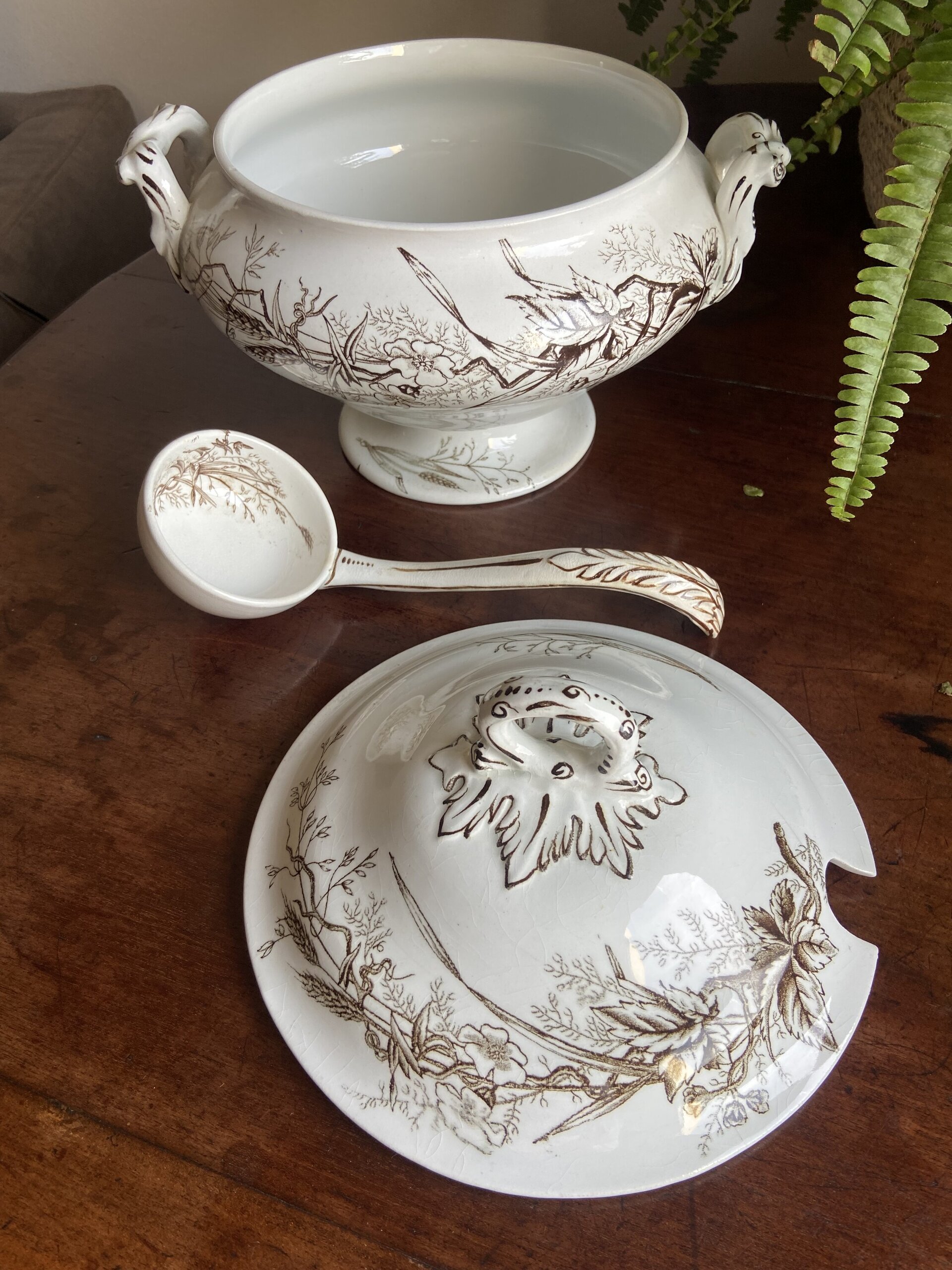 Sopera con cazo en loza "Pickman y Cia" Sevilla. - 8