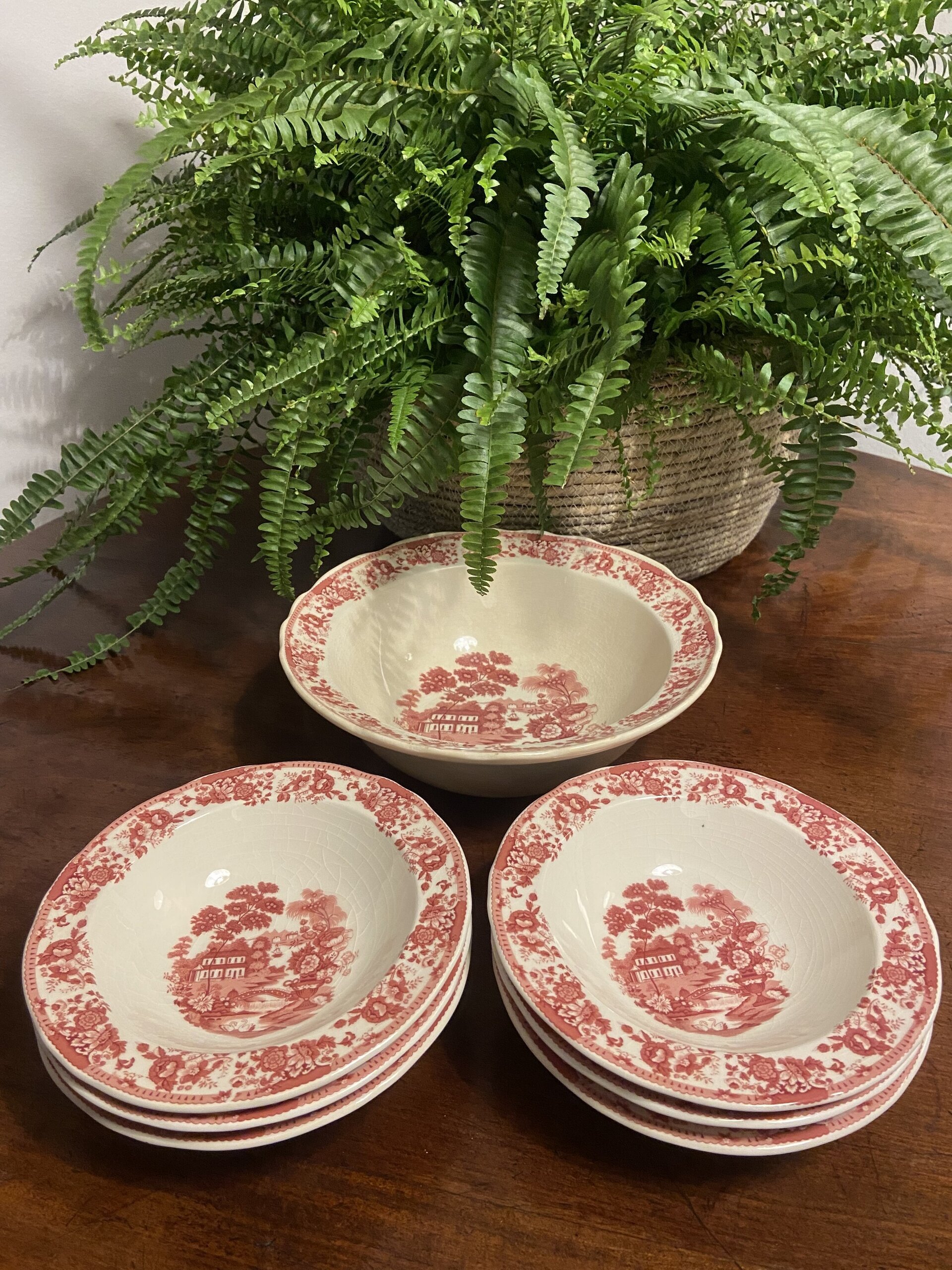 Bol y 6 boles en loza "San Claudio" Asturias - 3