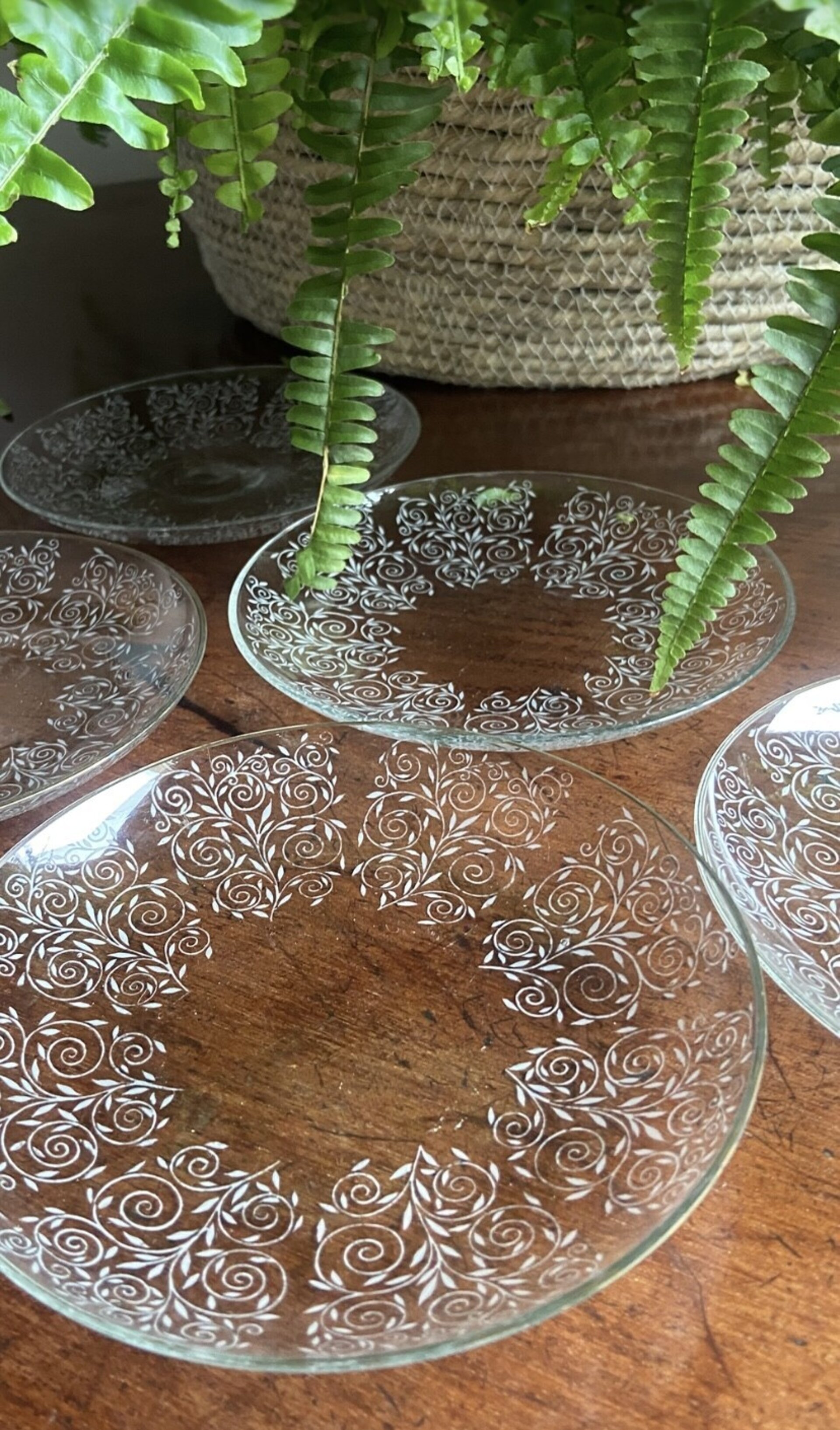 6 platos de pan en vidrio pintado - 4