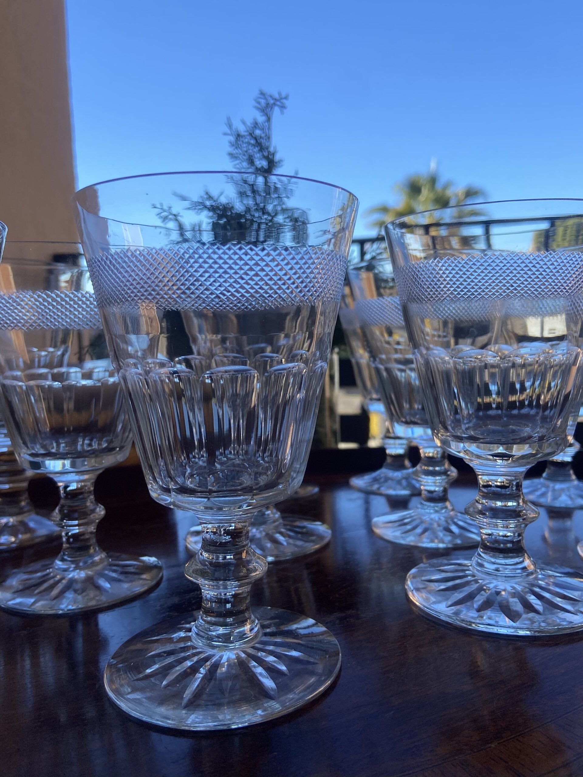 12 copas en vidrio tallado - 3
