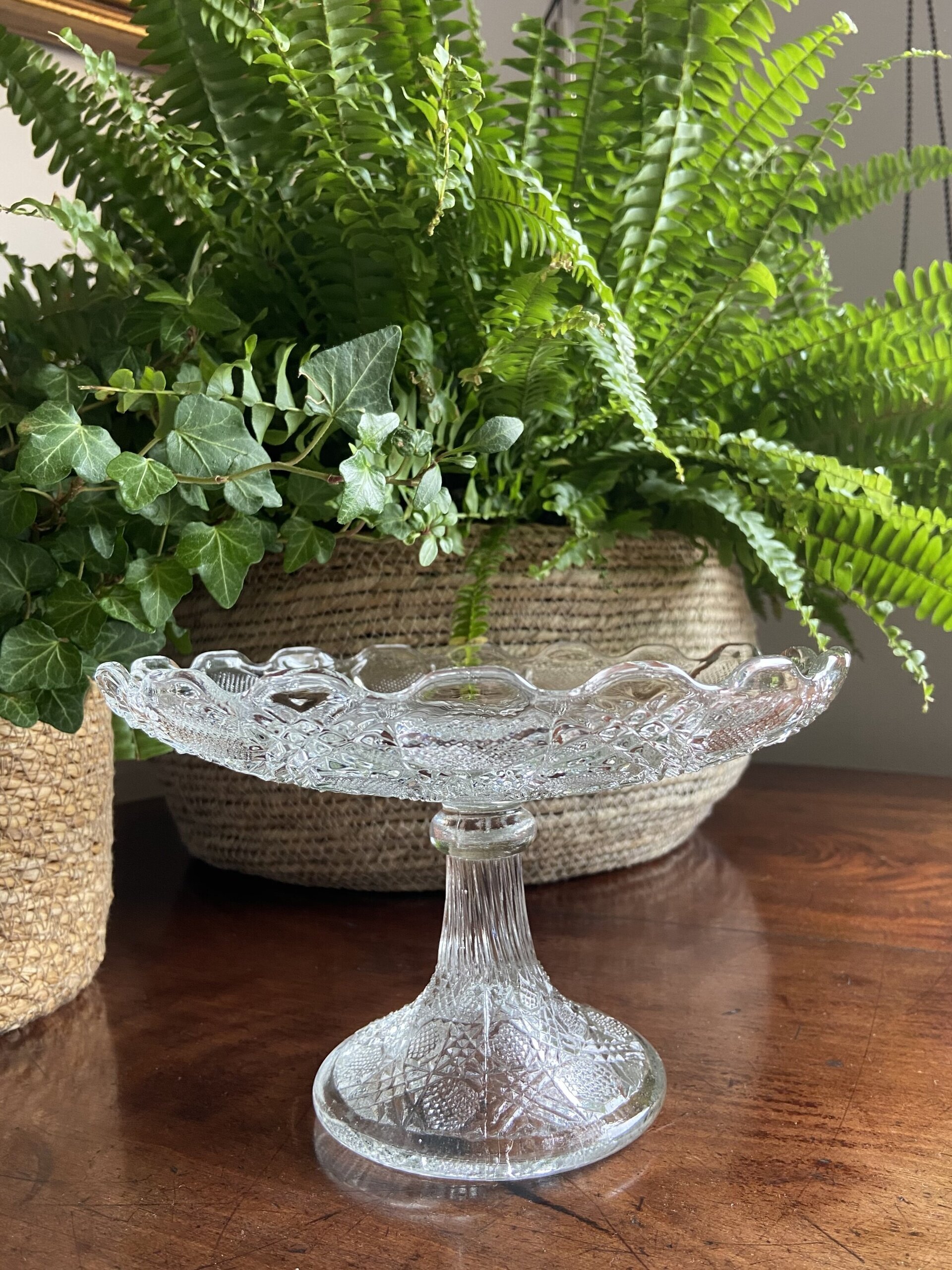 Frutero/Pastelero en vidrio prensado - 2