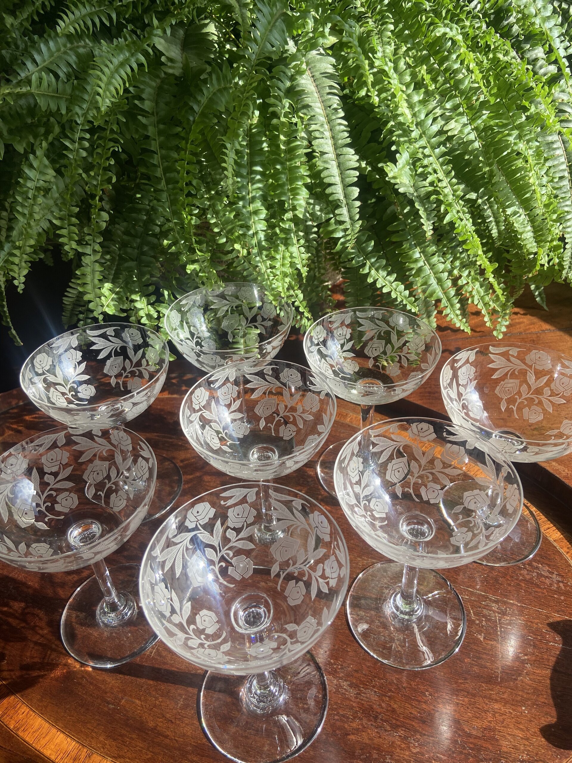 8 copas cava/postres en cristal serigrafiados - 9