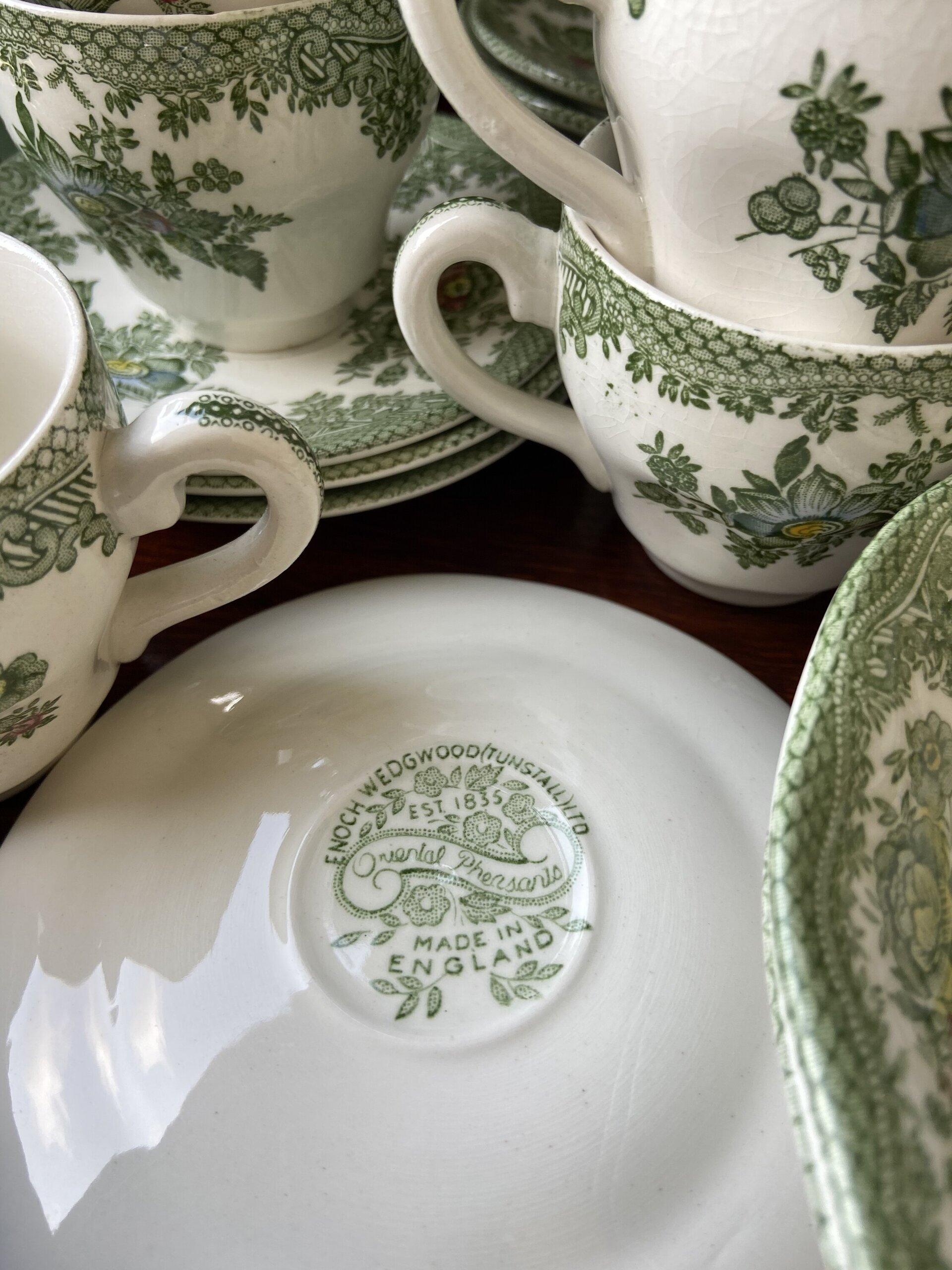 Juego de café en loza inglesa "Wedwood" mod. Oriental Phersants. - 5
