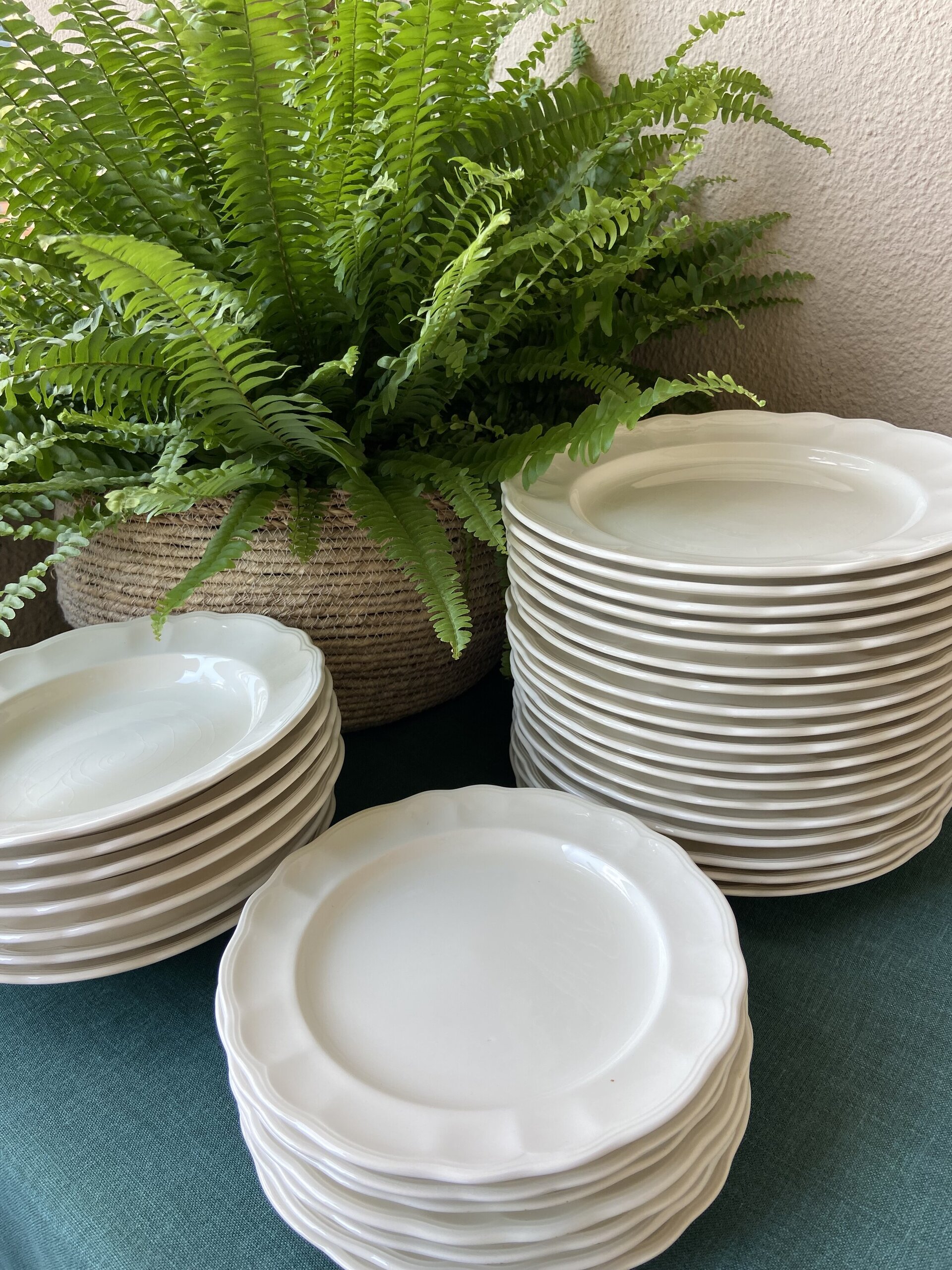 18 platos llanos, 7 hondos y 7 postre en loza "San Claudio". - 3