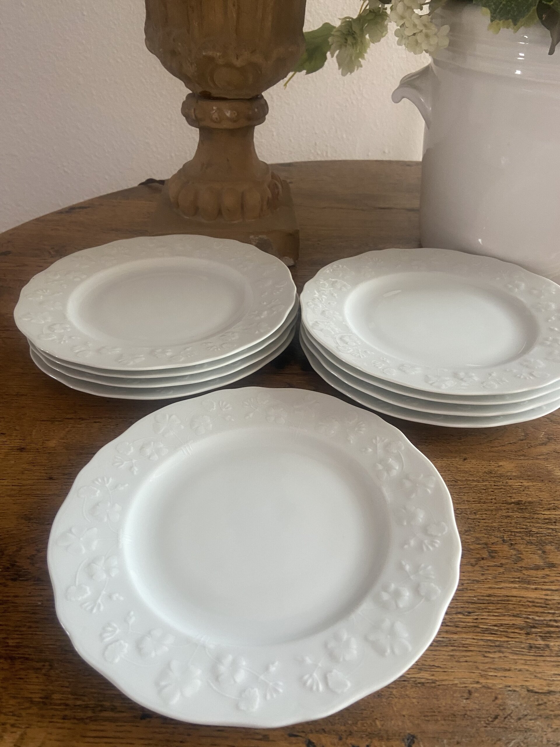 9 platos merienda en porcelana de "Limoges". - 1