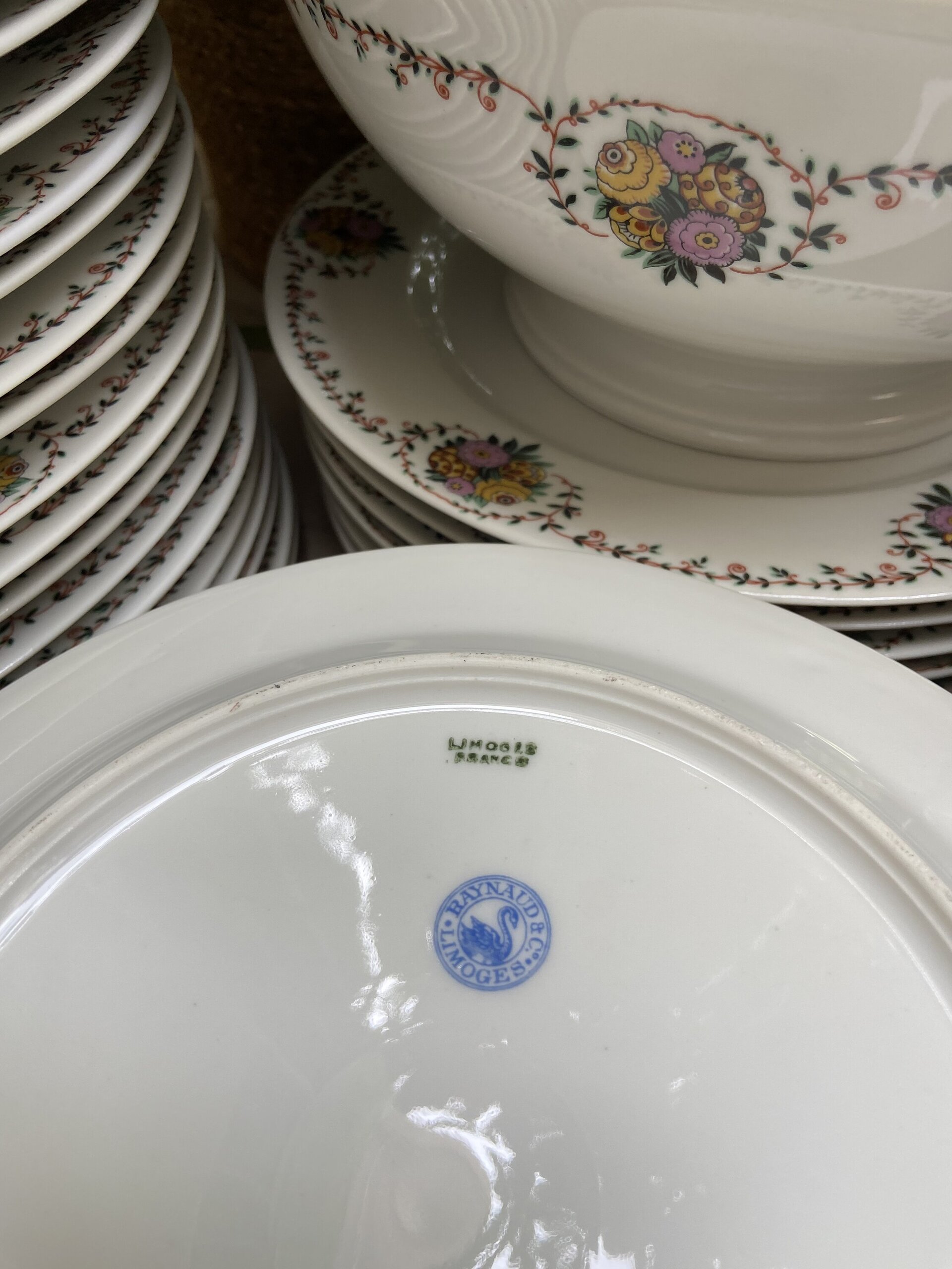 -Vajilla en fina porcelana francesa de Limoges "Raynaud & Cº" - 8