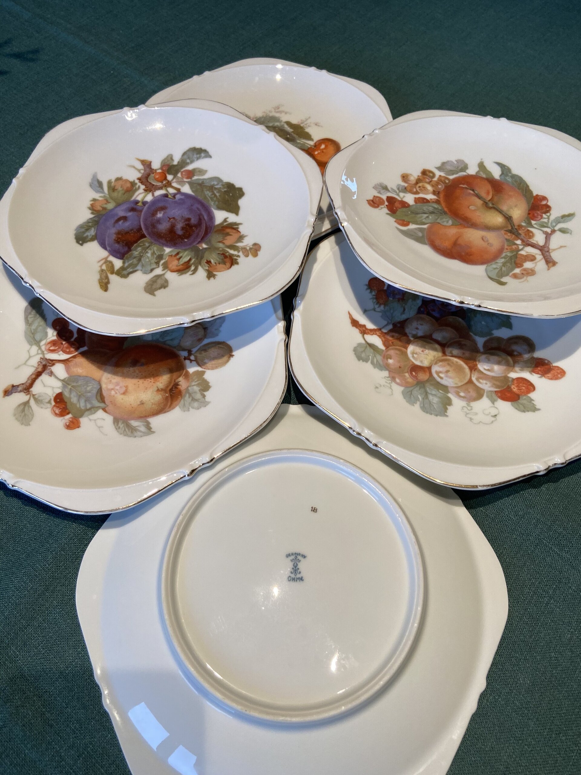 Juego de 6 platos en porcelana alemana"Ohme". - 5