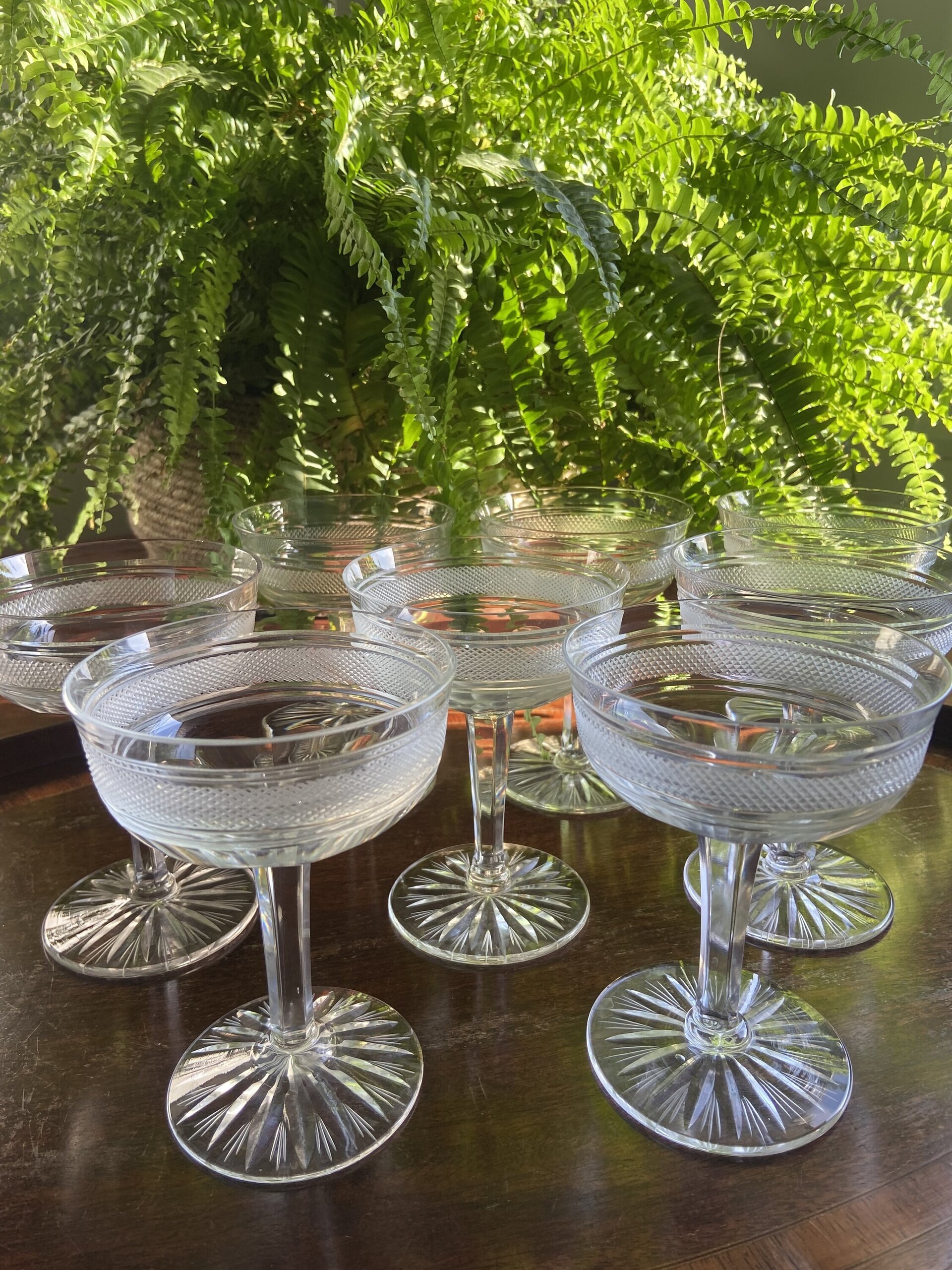 8 copas cava/postres en cristal tallado - 5