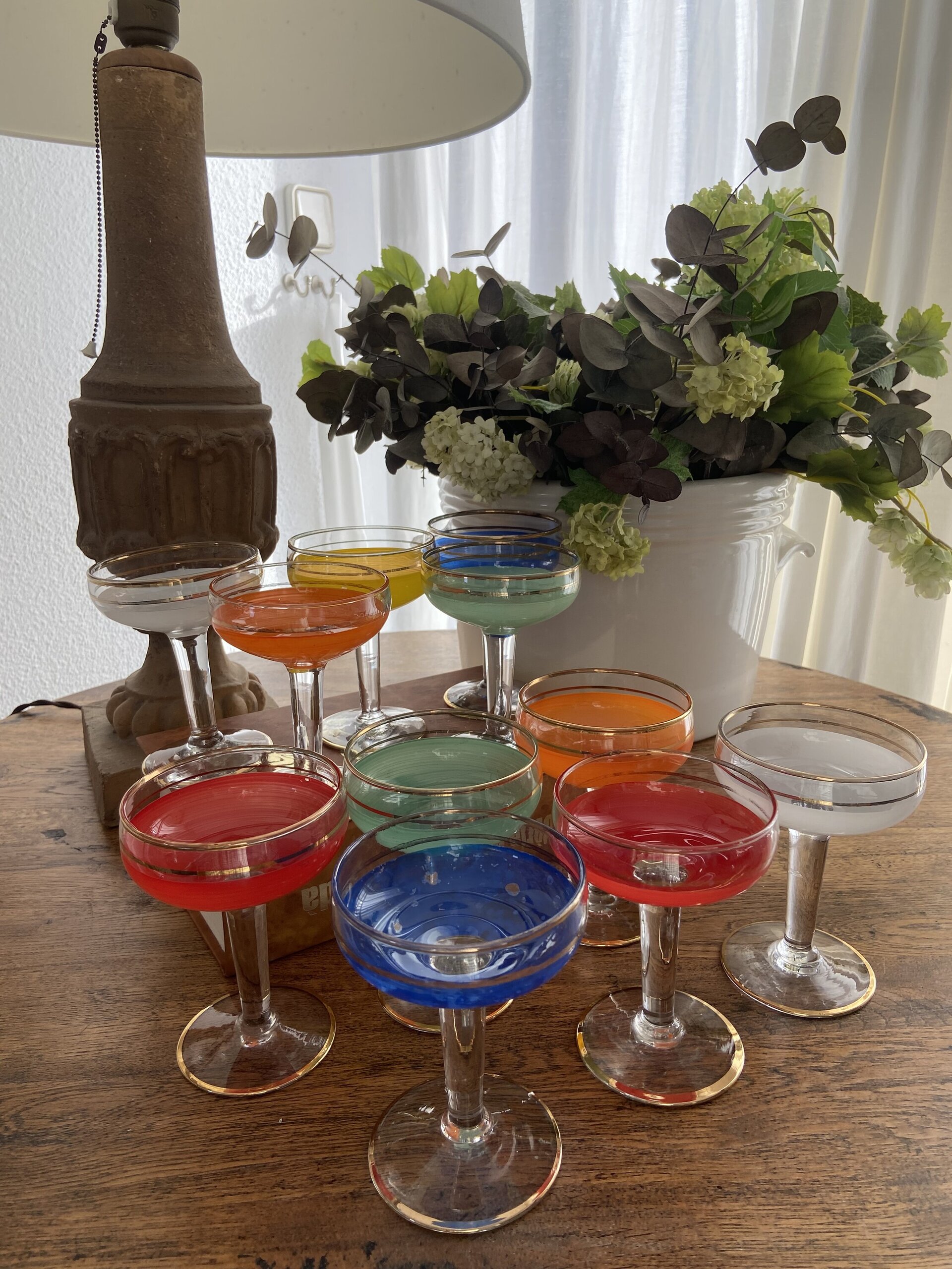 11 copas cava/postre en diferentes colores. - 7