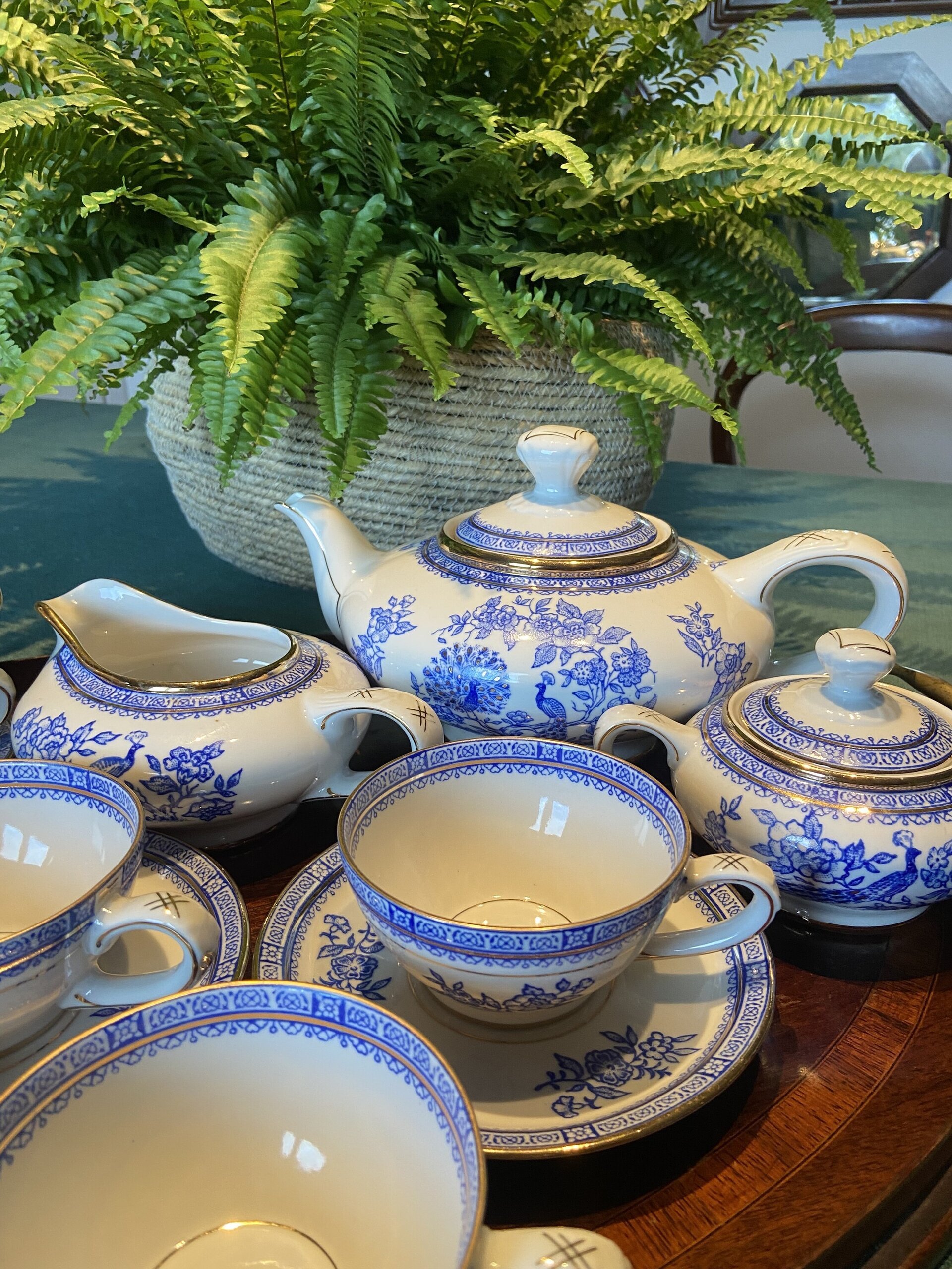 Juego de té en porcelana "Ollestac" Artesania. - 4