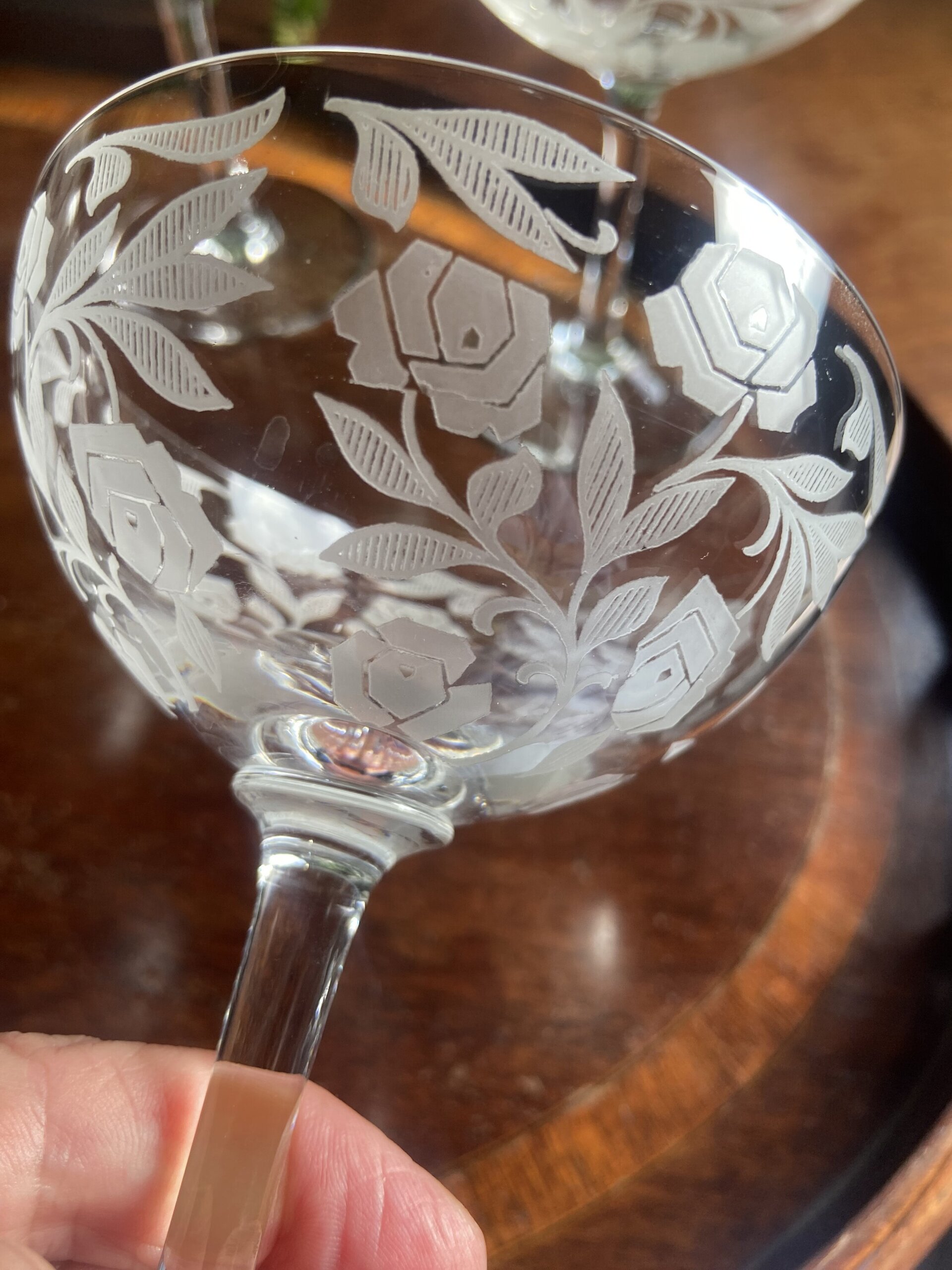 8 copas cava/postres en cristal serigrafiados - 4