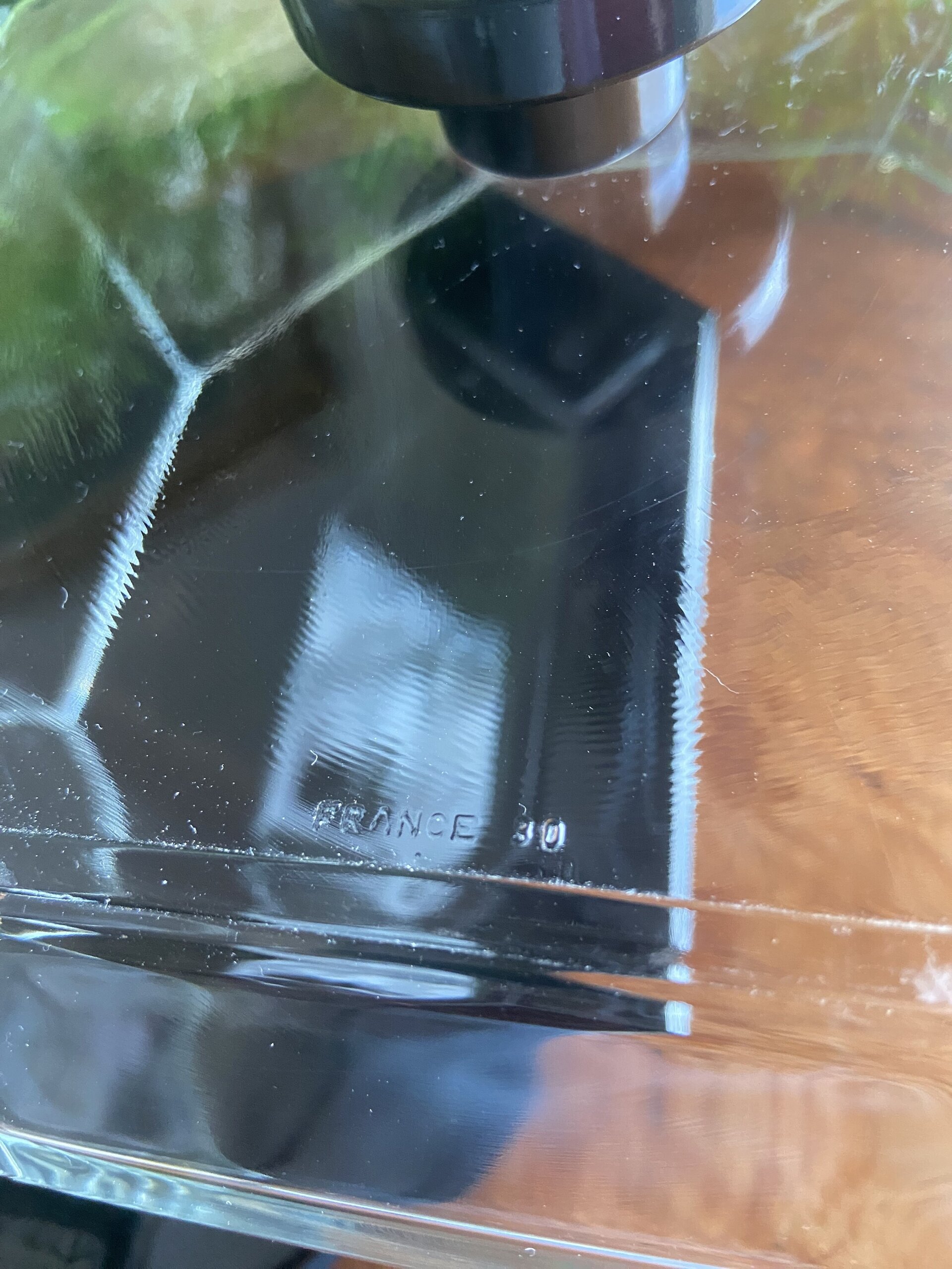 Quesera/Plato con tapa en vidrio francés "Arcoroc". - 5