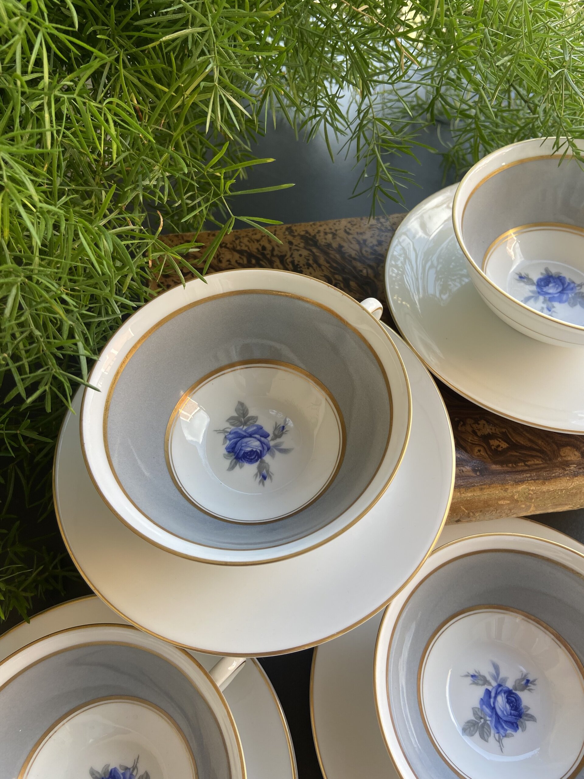 4 tazas té/desayuno en porcelana "Bidasoa". - 1