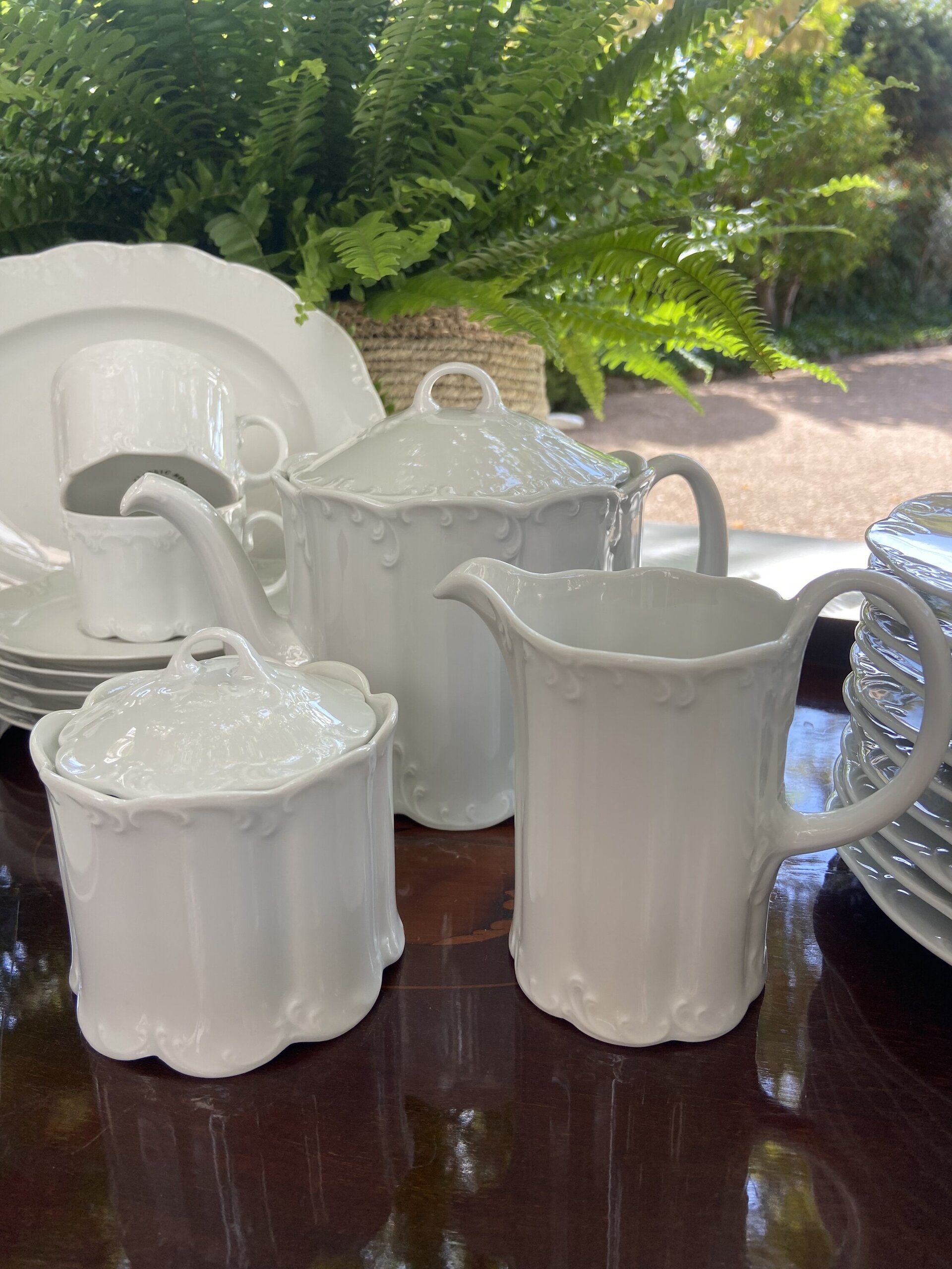 Juego de té en porcelana blanca "Rossenthal" - 6