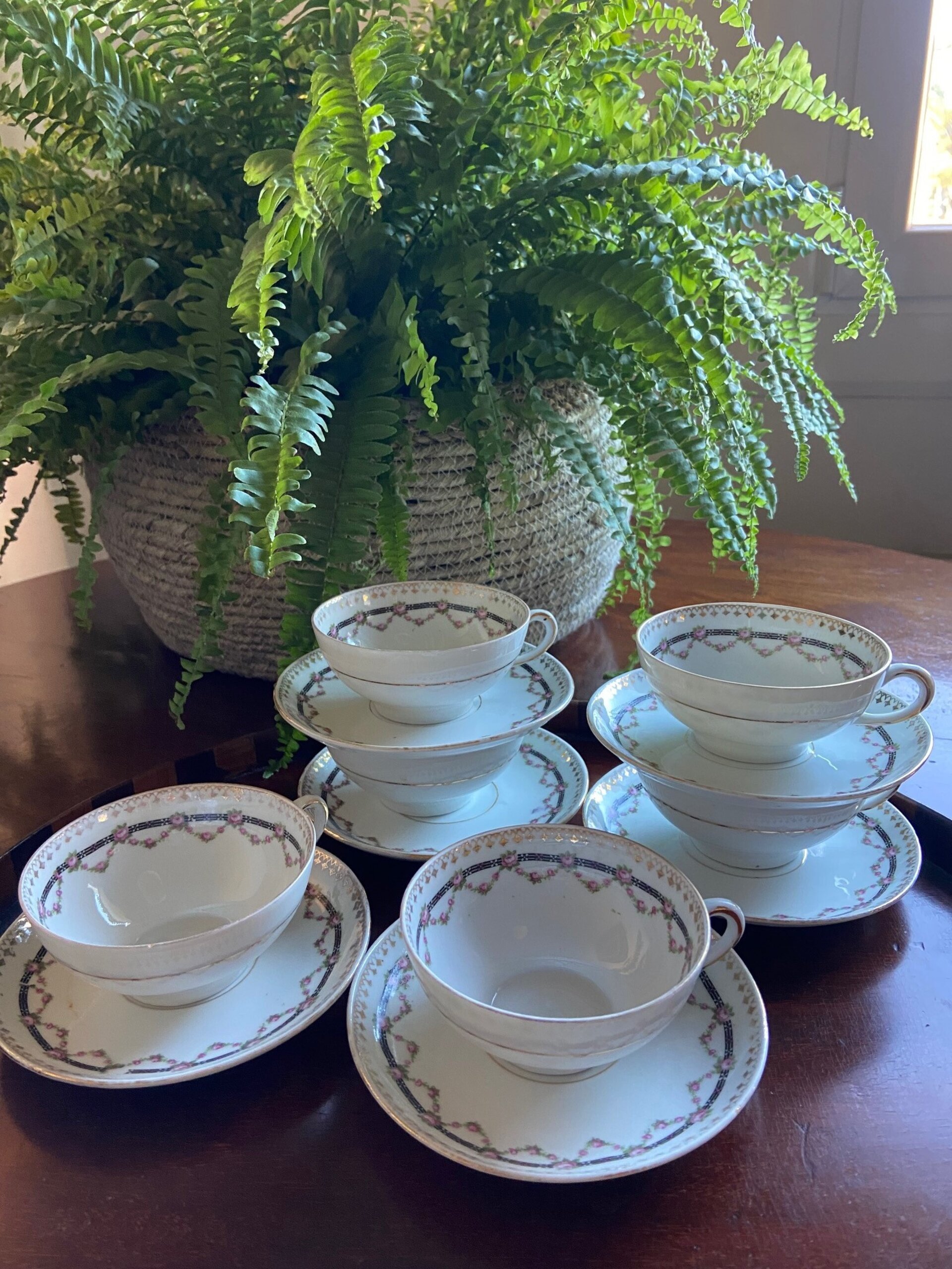 6 tazas de café en fina porcelana alemana "Silesia". - 1