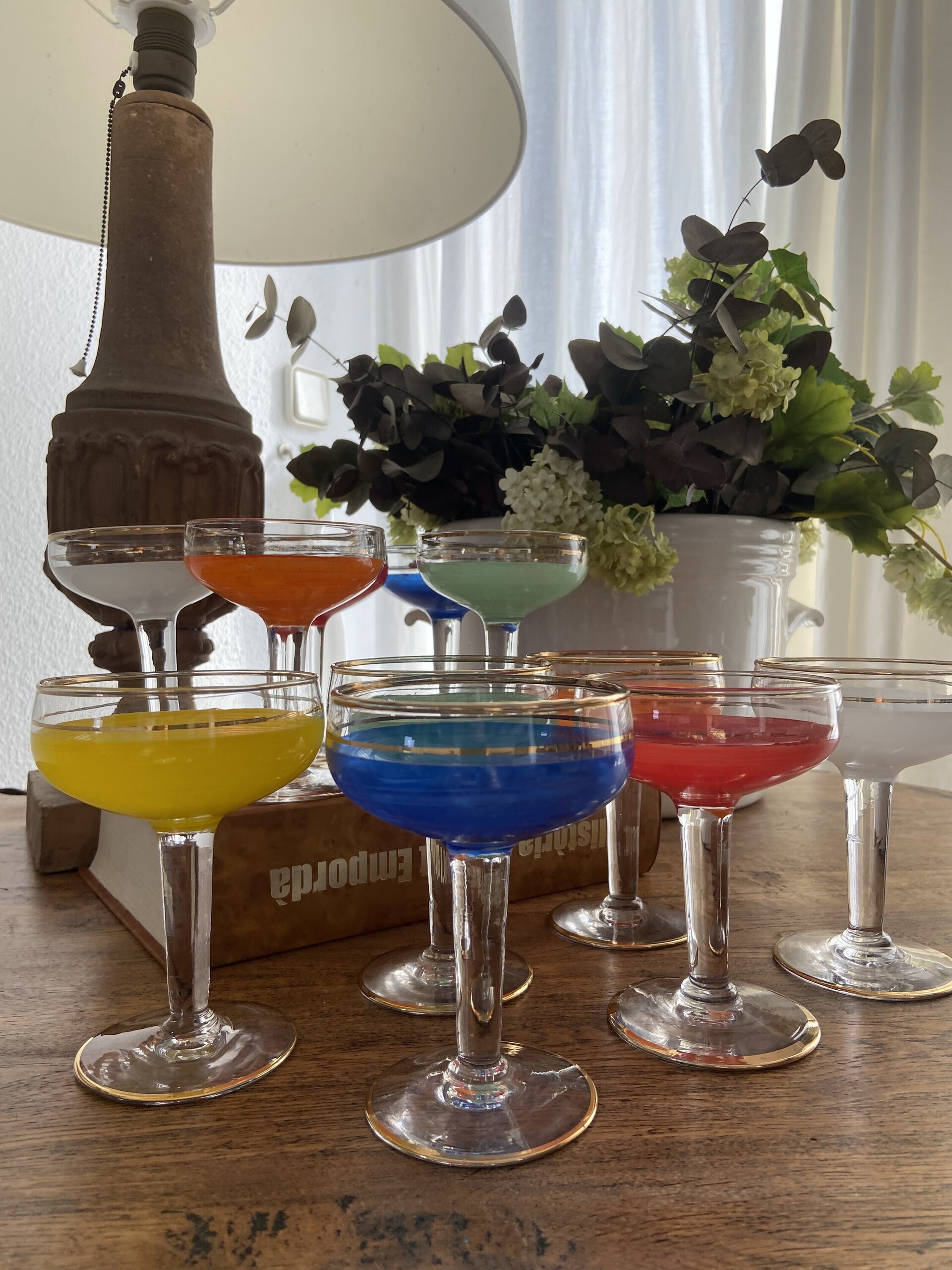 11 copas cava/postre en diferentes colores. - 1