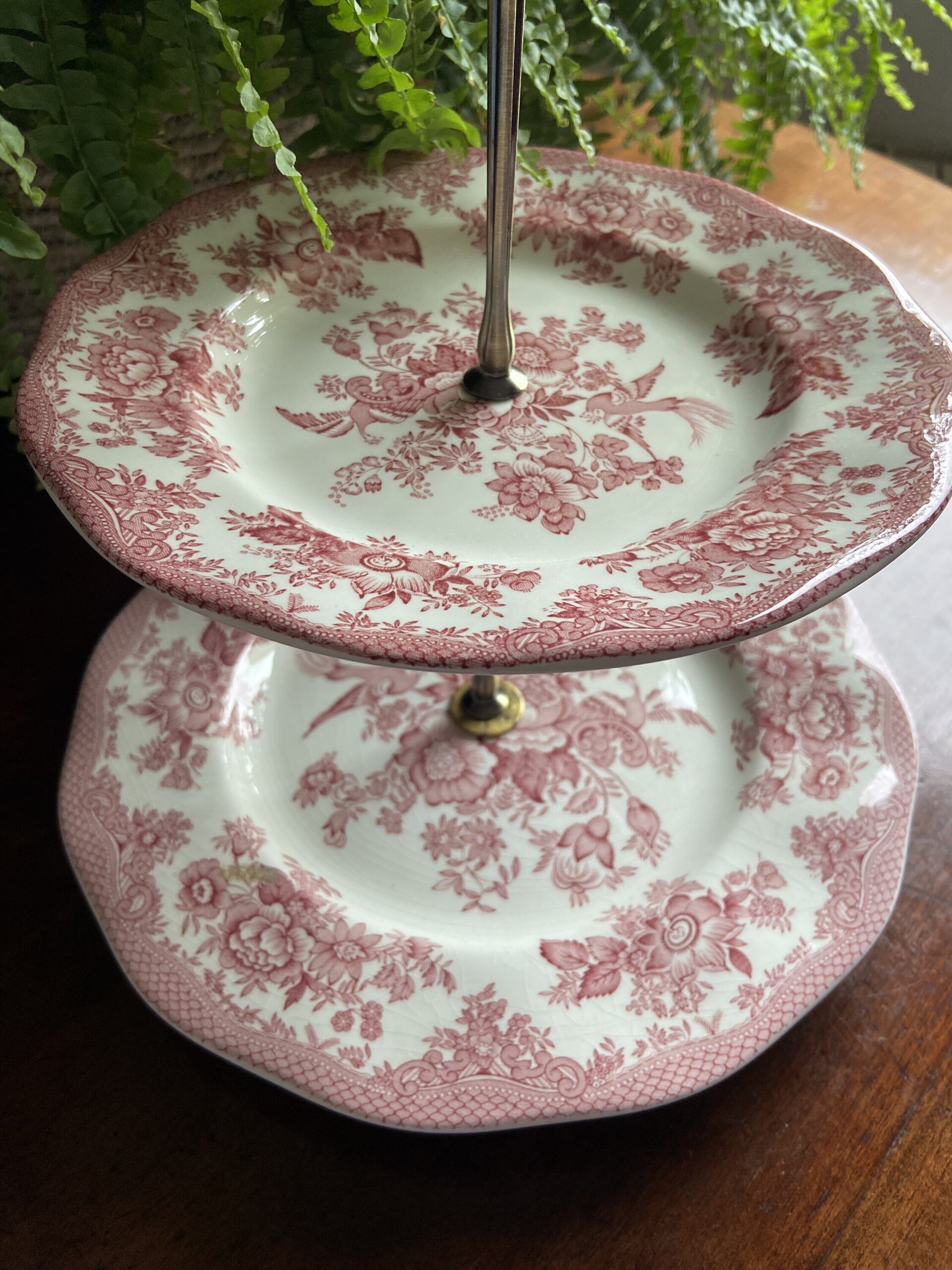 Pastelero tres pisos porcelana inglesa " Wedwood" (mod Asiatic Phersants) - 3