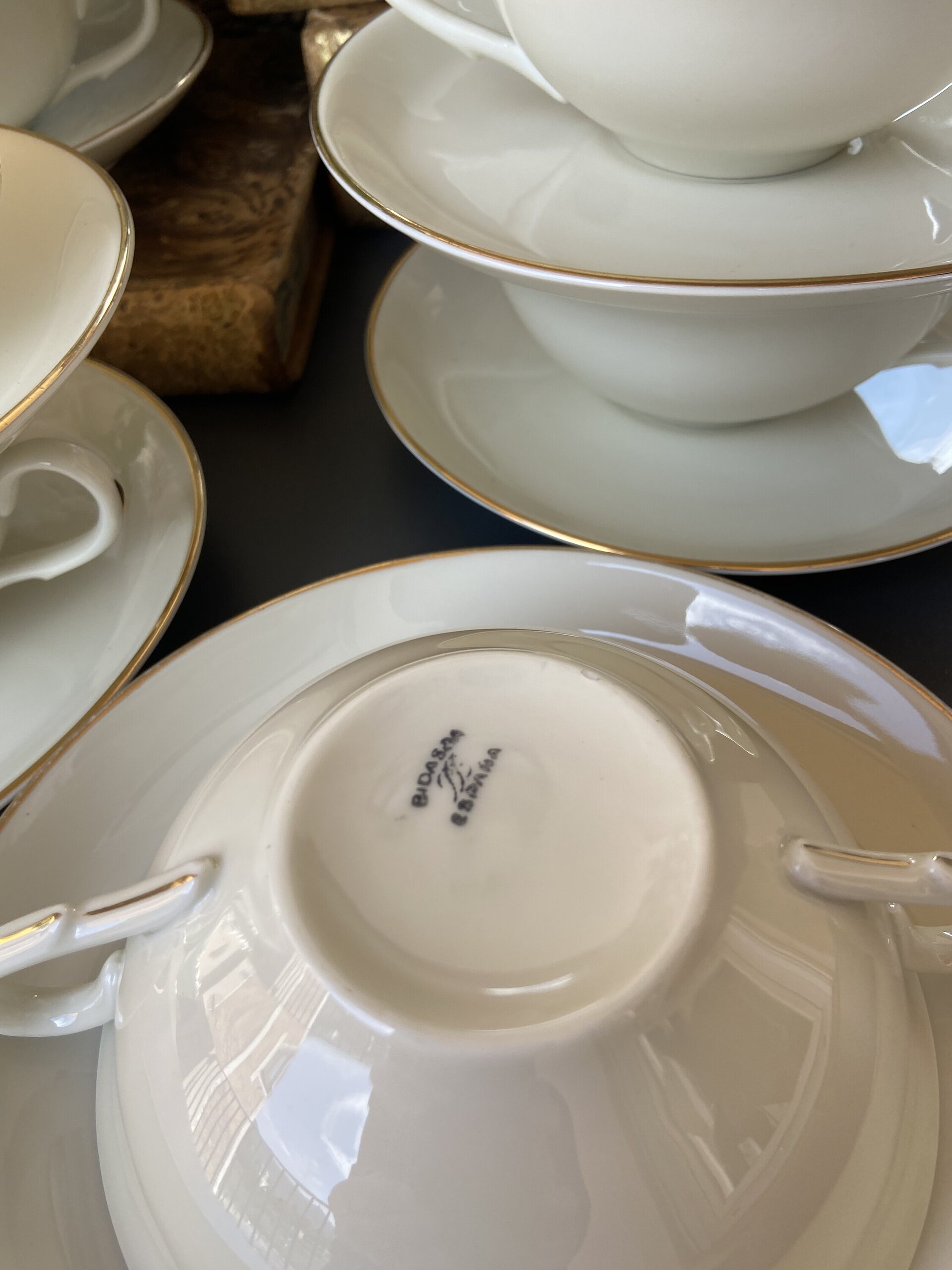10 tazas de consomé en porcelana "Bidasoa". - 5