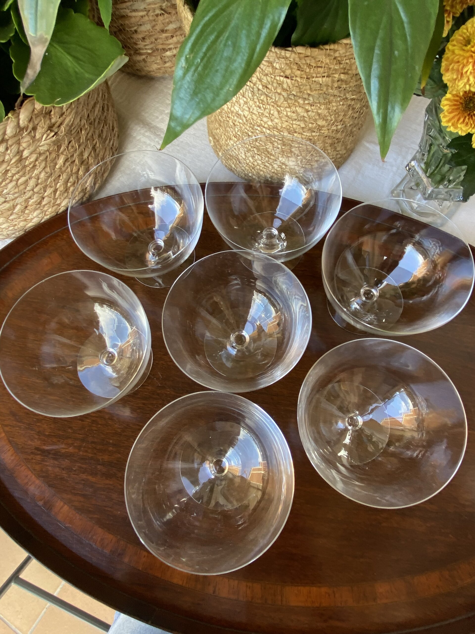 7 copas postres en fino cristal. - 4