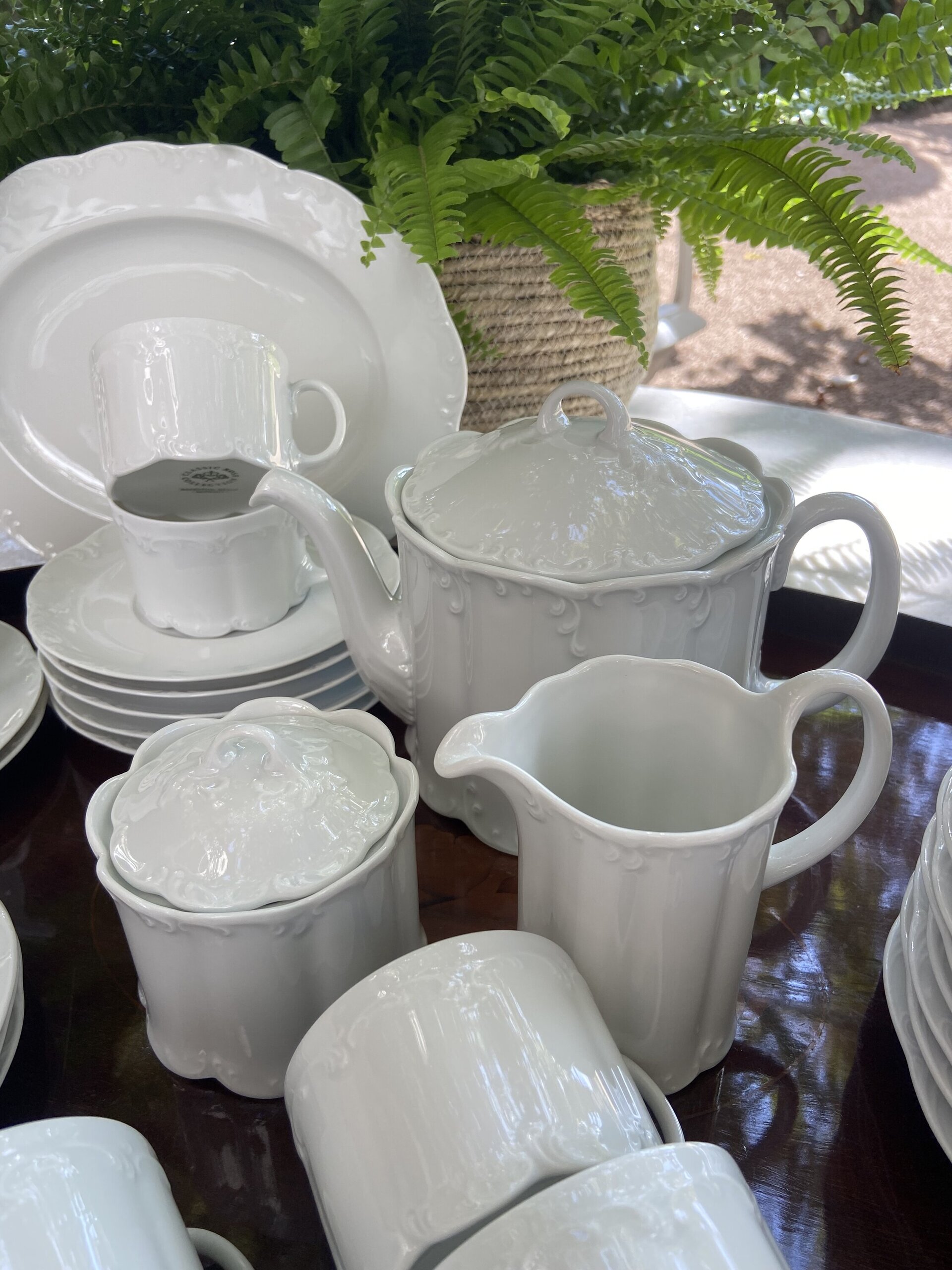 Juego de té en porcelana blanca "Rossenthal" - 7