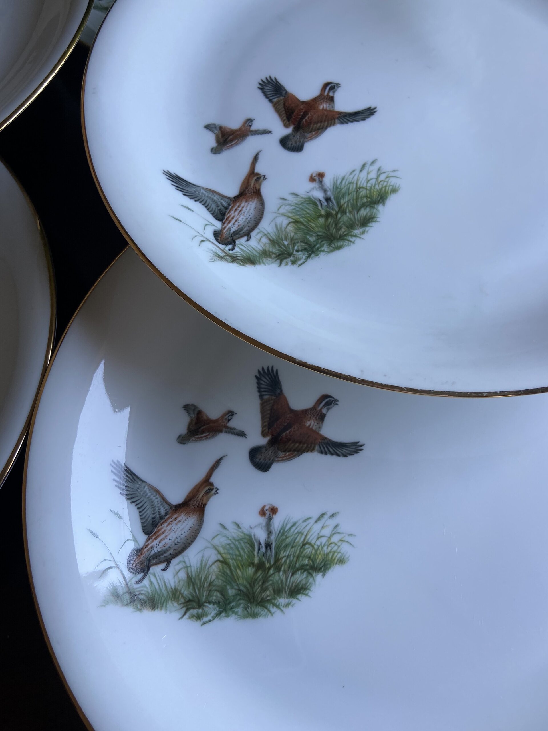 6 platos llanos en porcelana "Santa Clara". - 2