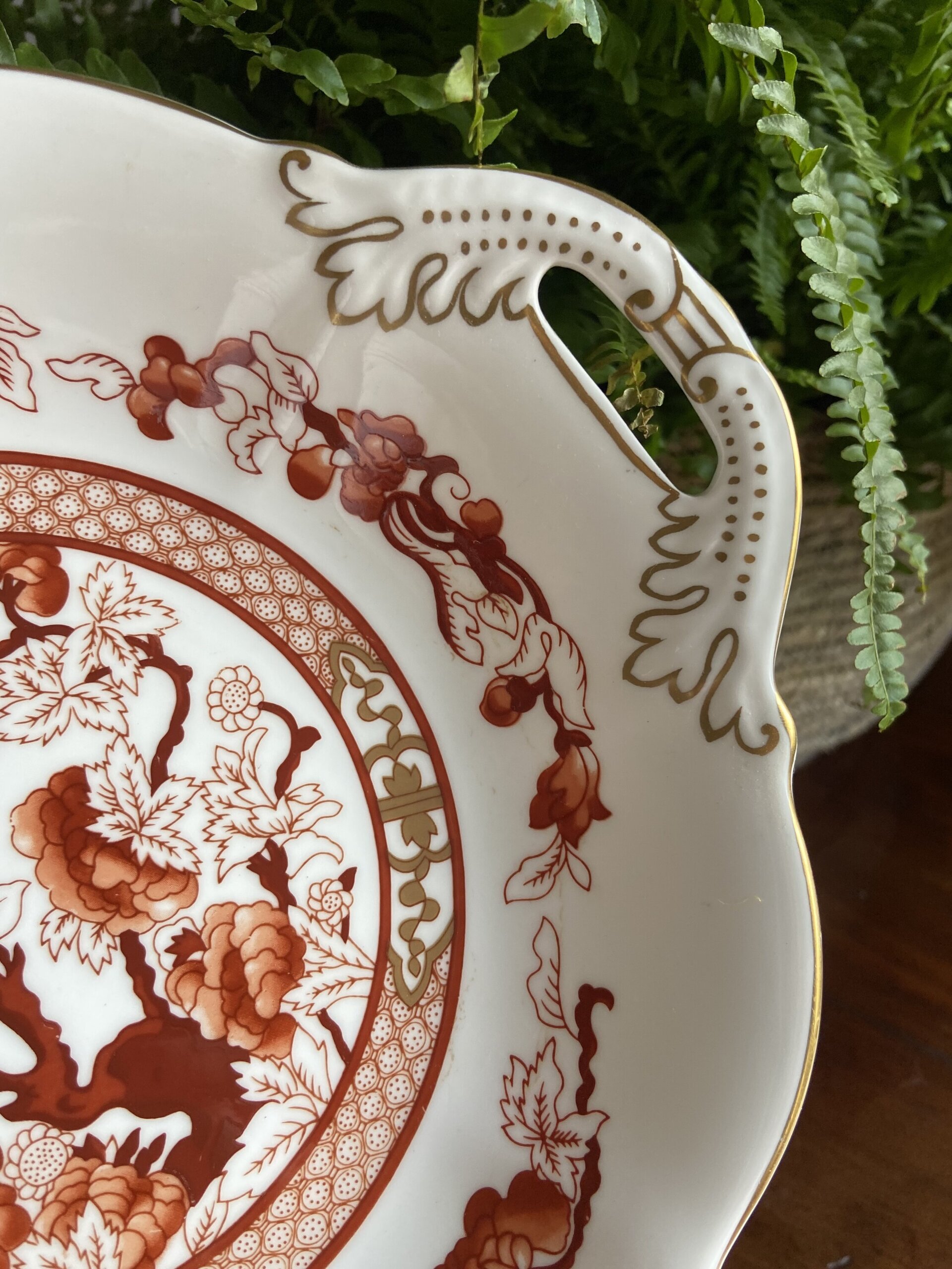 Fuente redonda con asas en porcelana inglesa "Coalport". - 3