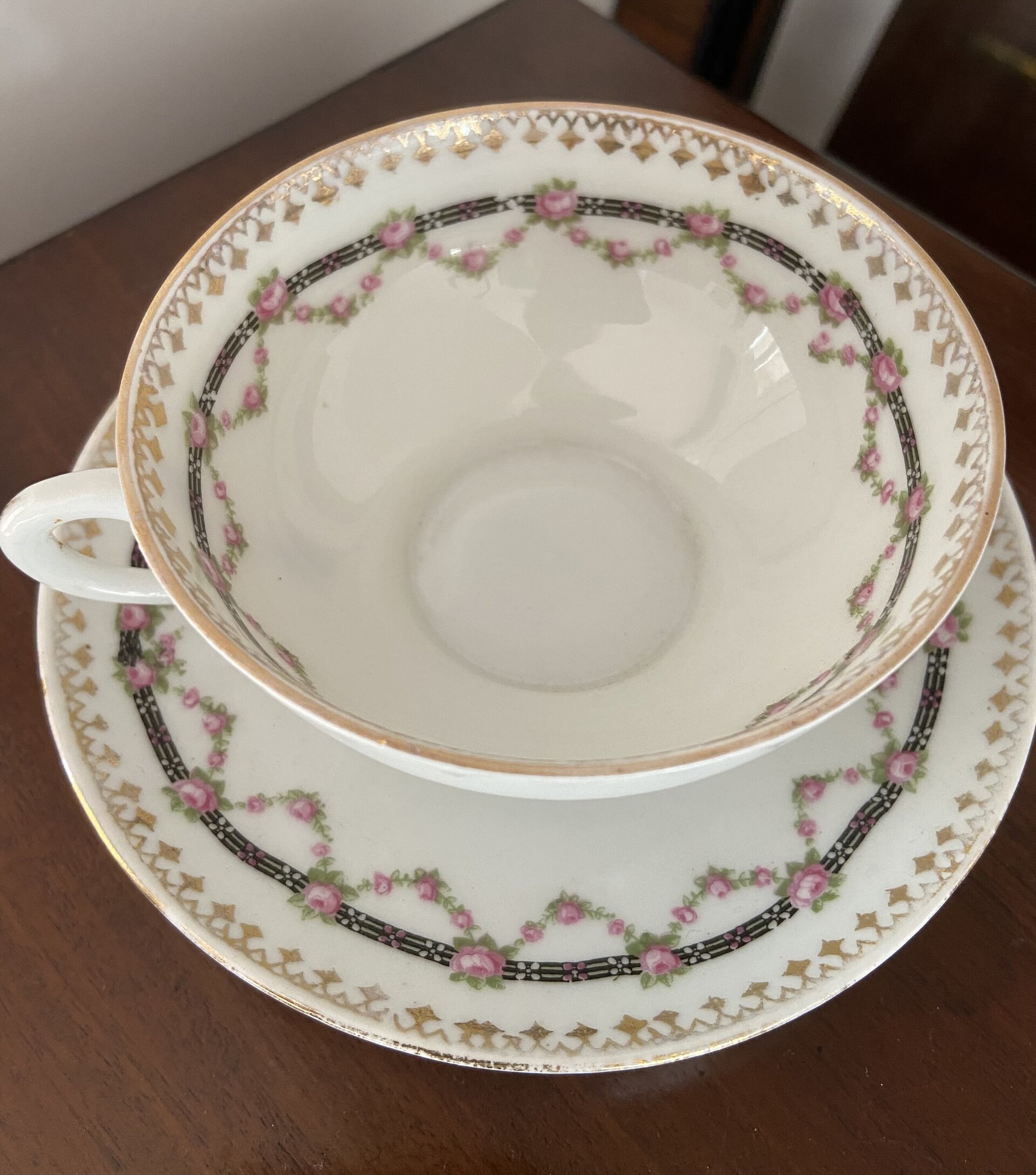 6 tazas de café en fina porcelana alemana "Silesia". - 3