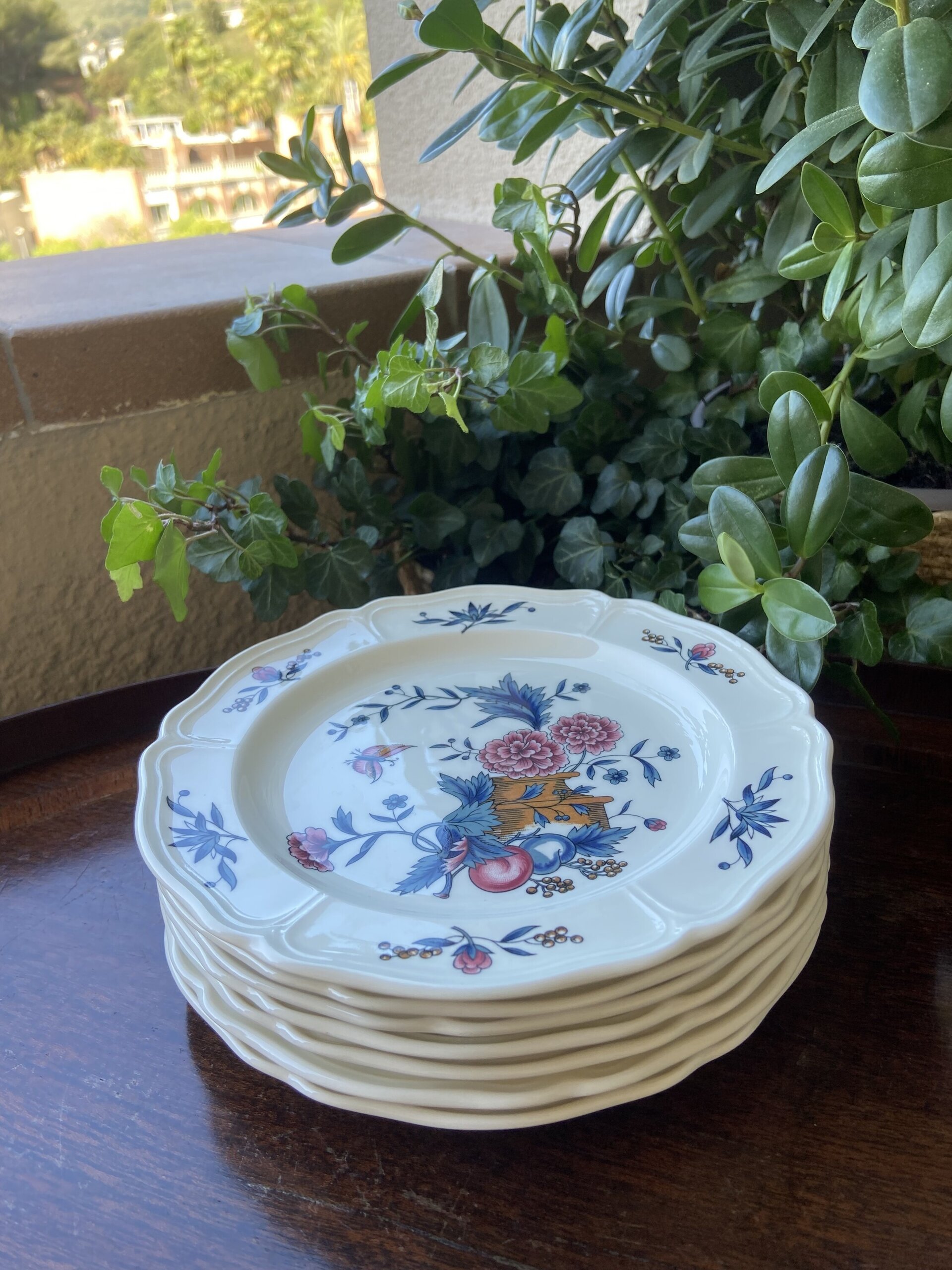 7 platos merienda en loza inglesa "Wedwood". - 5