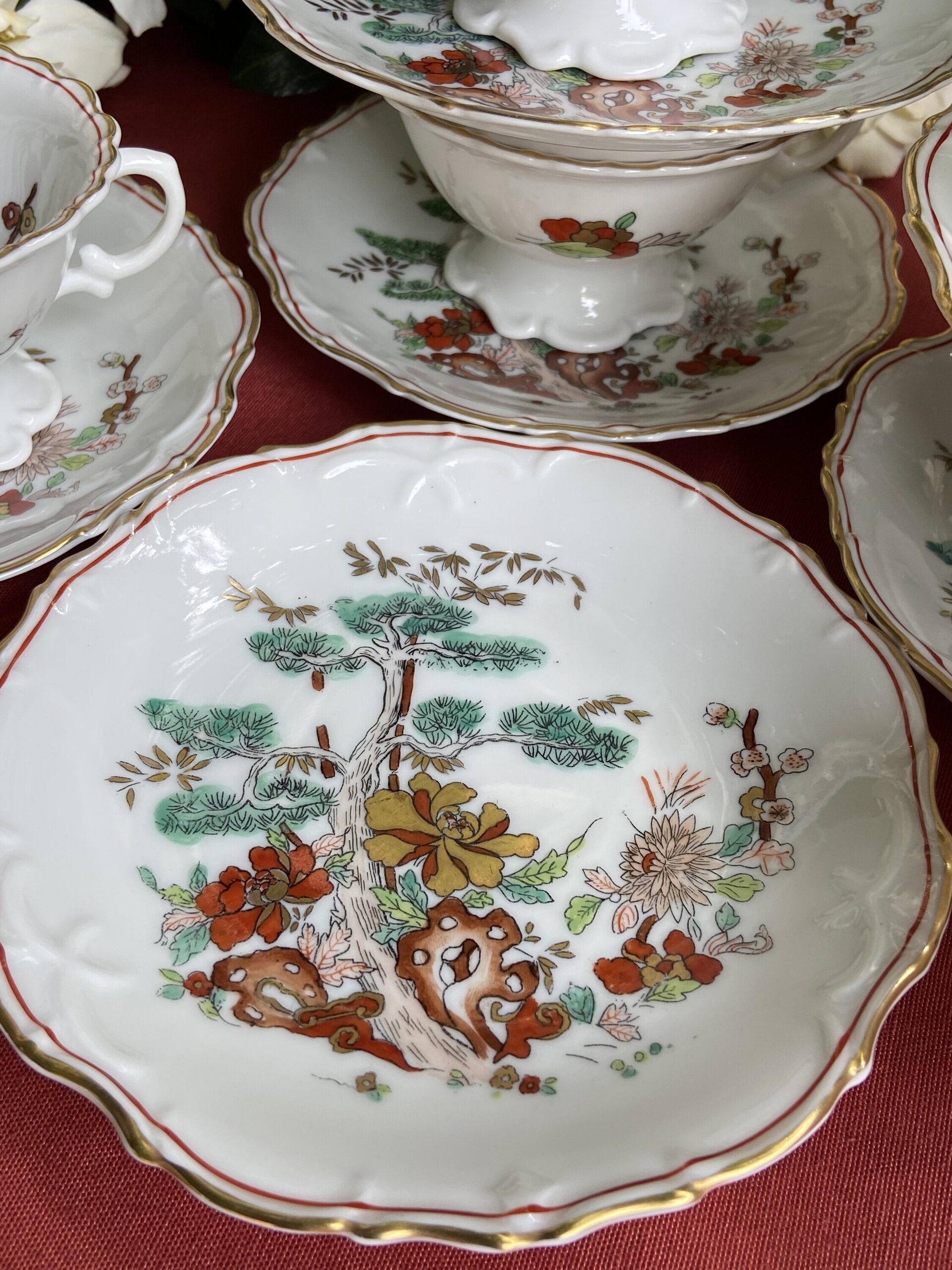 6 tazas de té en porcelana portuguesa "Vista Alegre". - 5