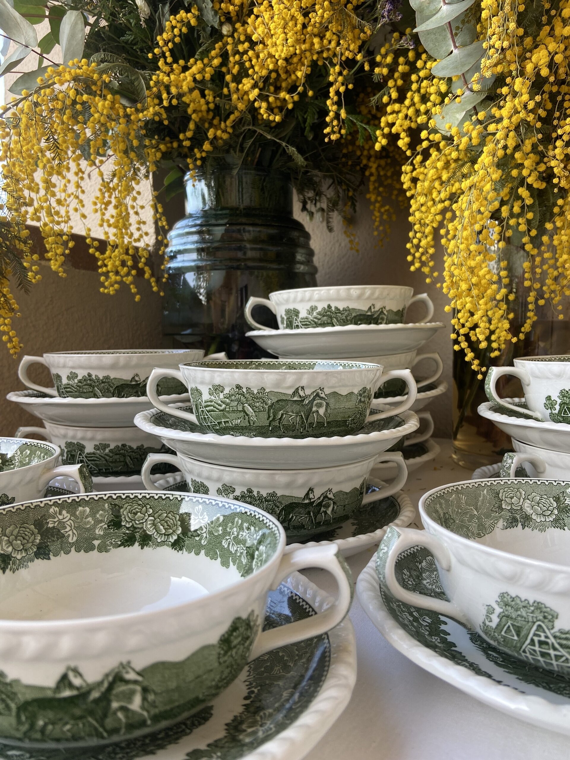 12 tazas de consomé en loza inglesa "Adams" - 3