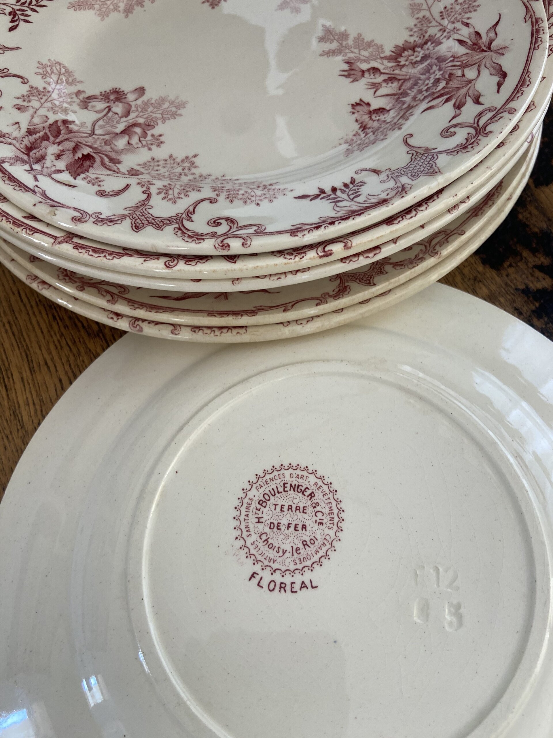 6 platos en loza francesa "Terre de Fer" Hte Boulenguer & Cia, Choisy le Roi - 12