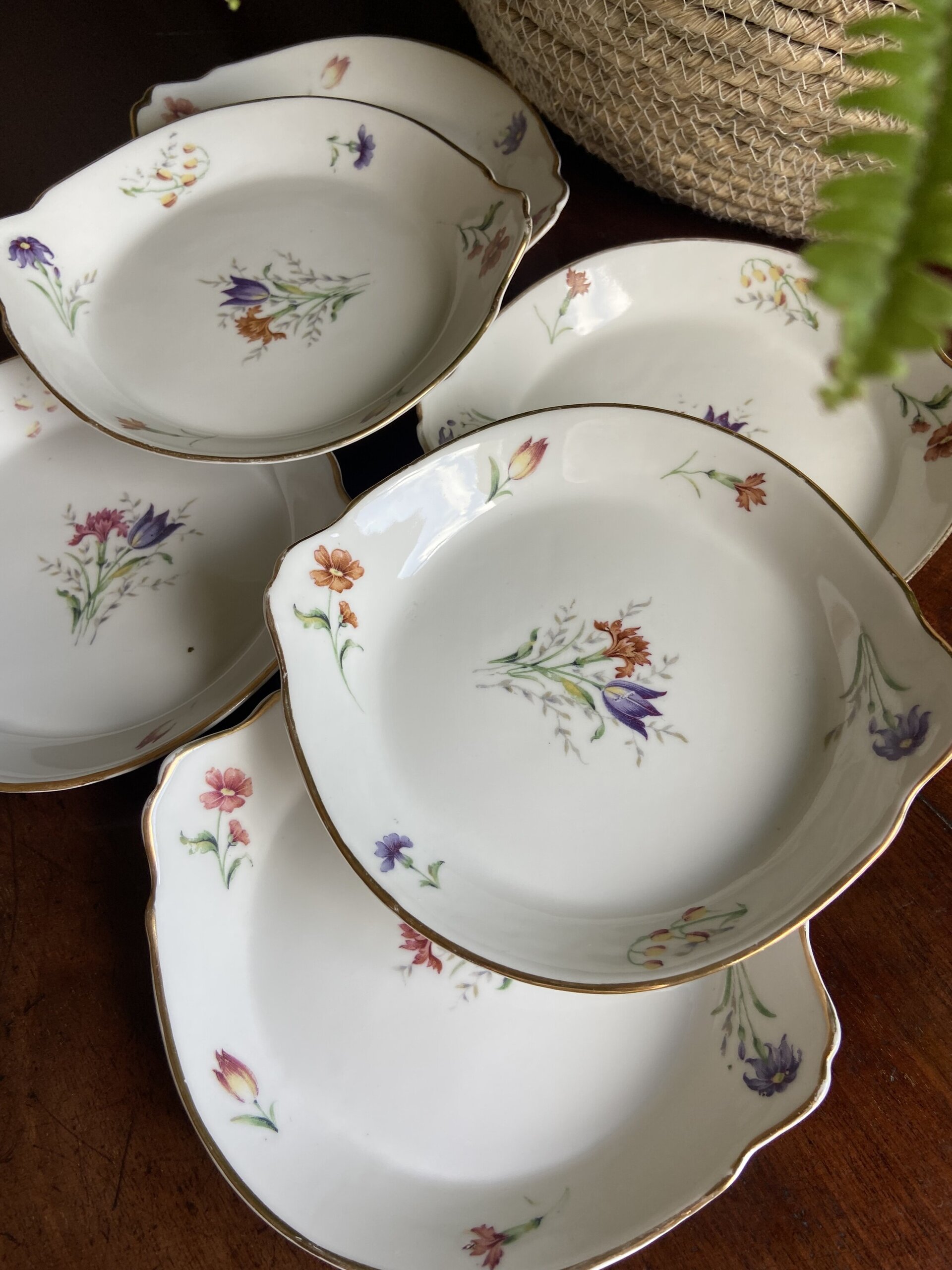 6 fuentes individuales en porcelana "Isard". - 1
