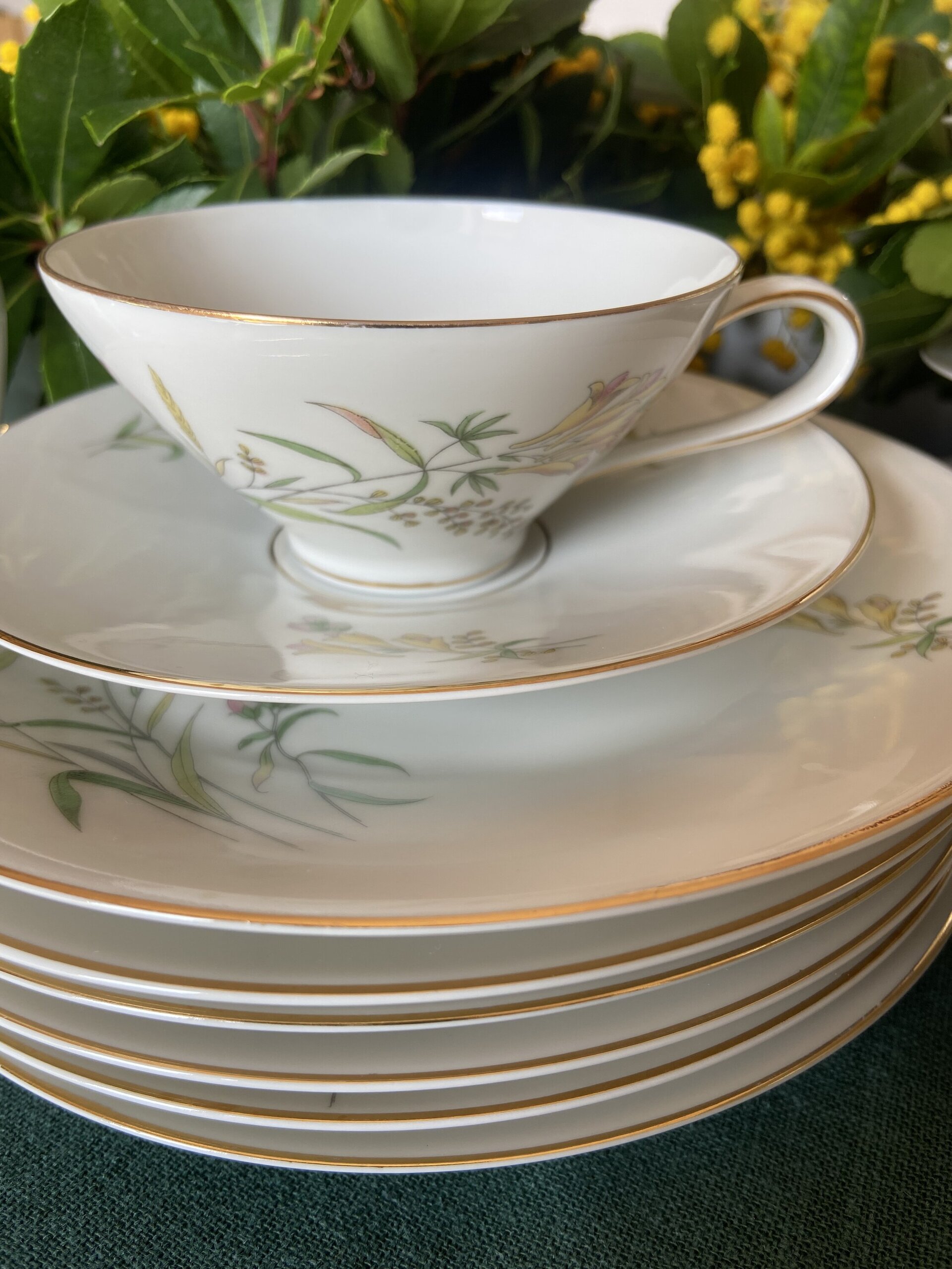 6 tazas de té y 6 platos de merienda en porcelana alemana "Rossenthal" - 4