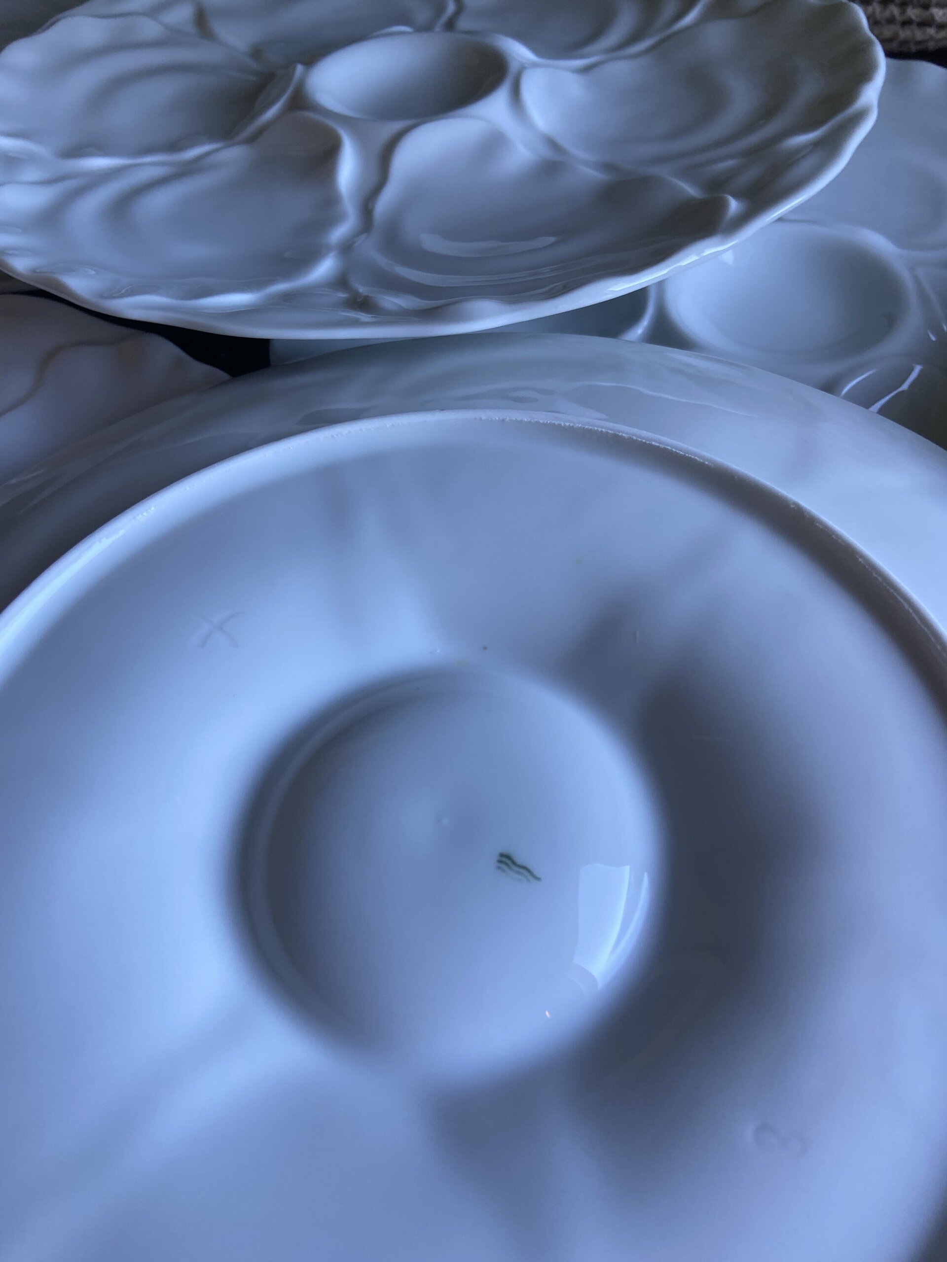 Platos para ostras en porcelana "Bidasoa". - 6