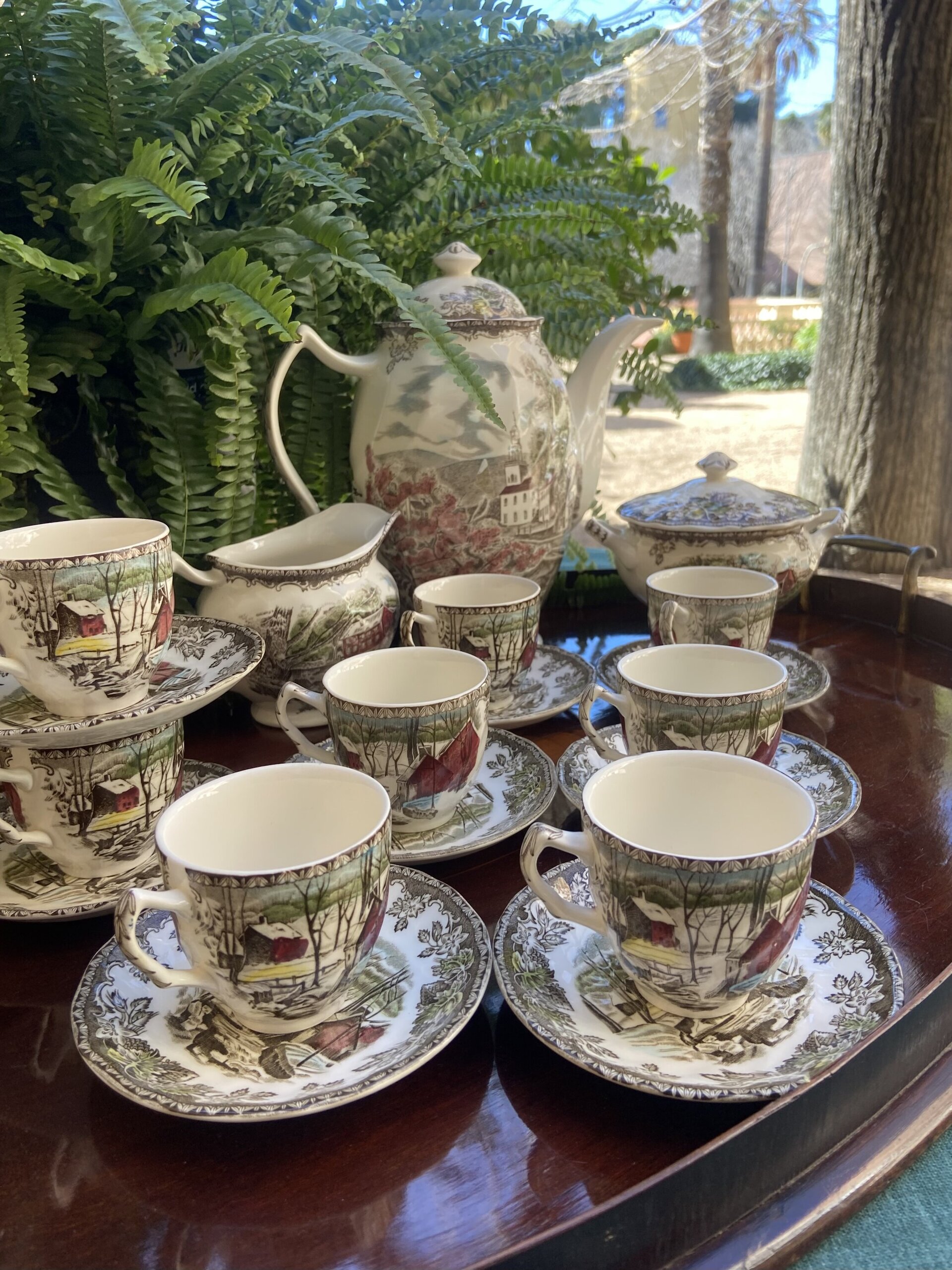 Juego de café en loza inglesa "Jonhson Bros" (mod.Friendly Village) - 5