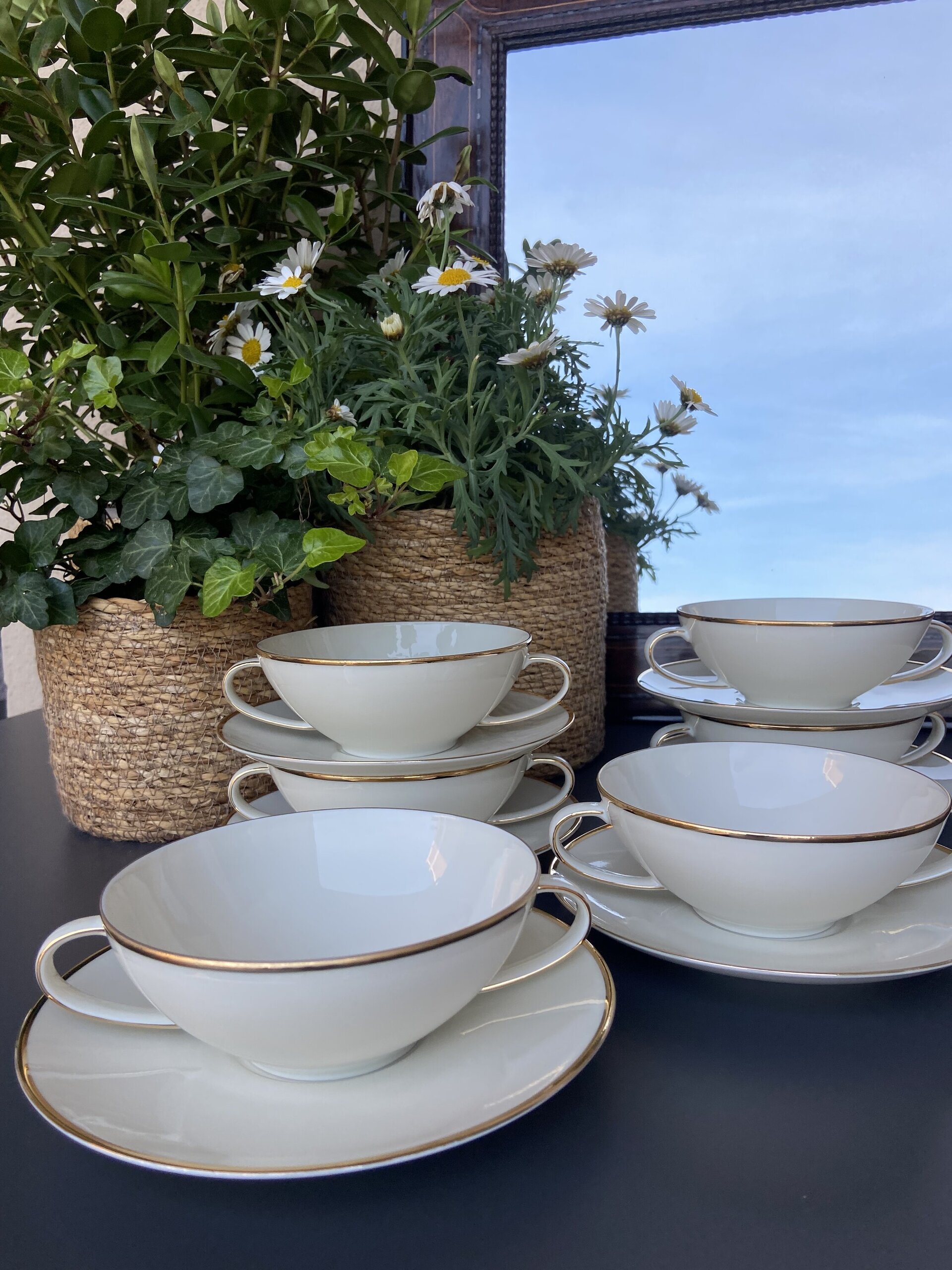 6 Tazas de consomé en porcelana alemana "Johann Haviland" - 3
