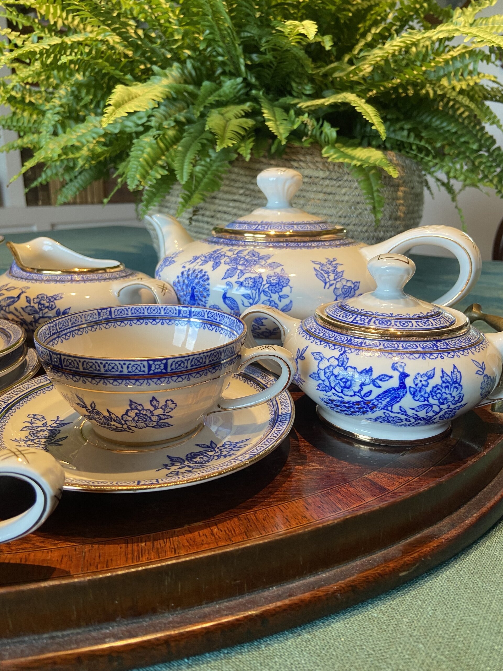 Juego de té en porcelana "Ollestac" Artesania. - 2