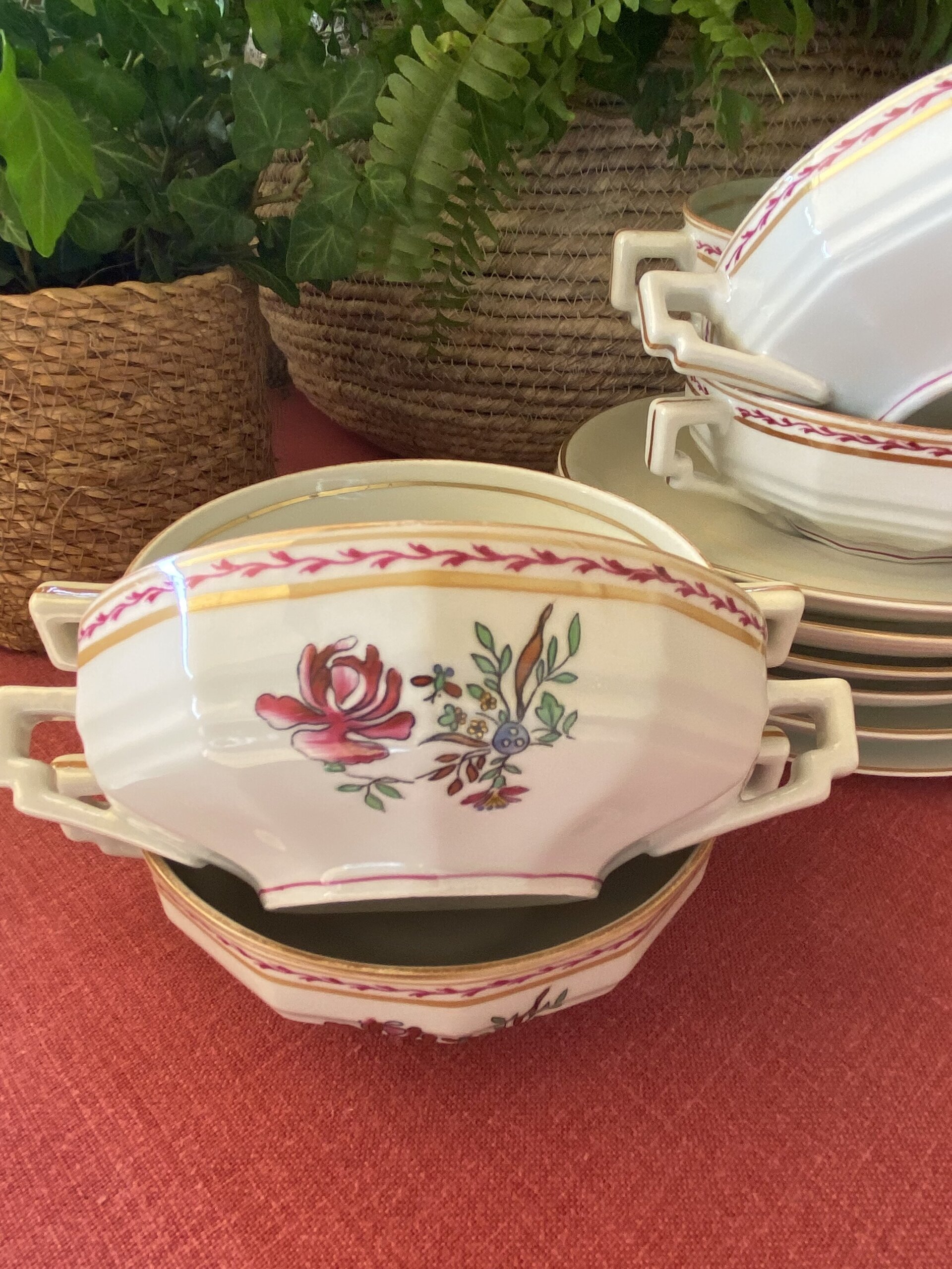 6 tazas de consomé en porcelana "Vista Alegre" - 4
