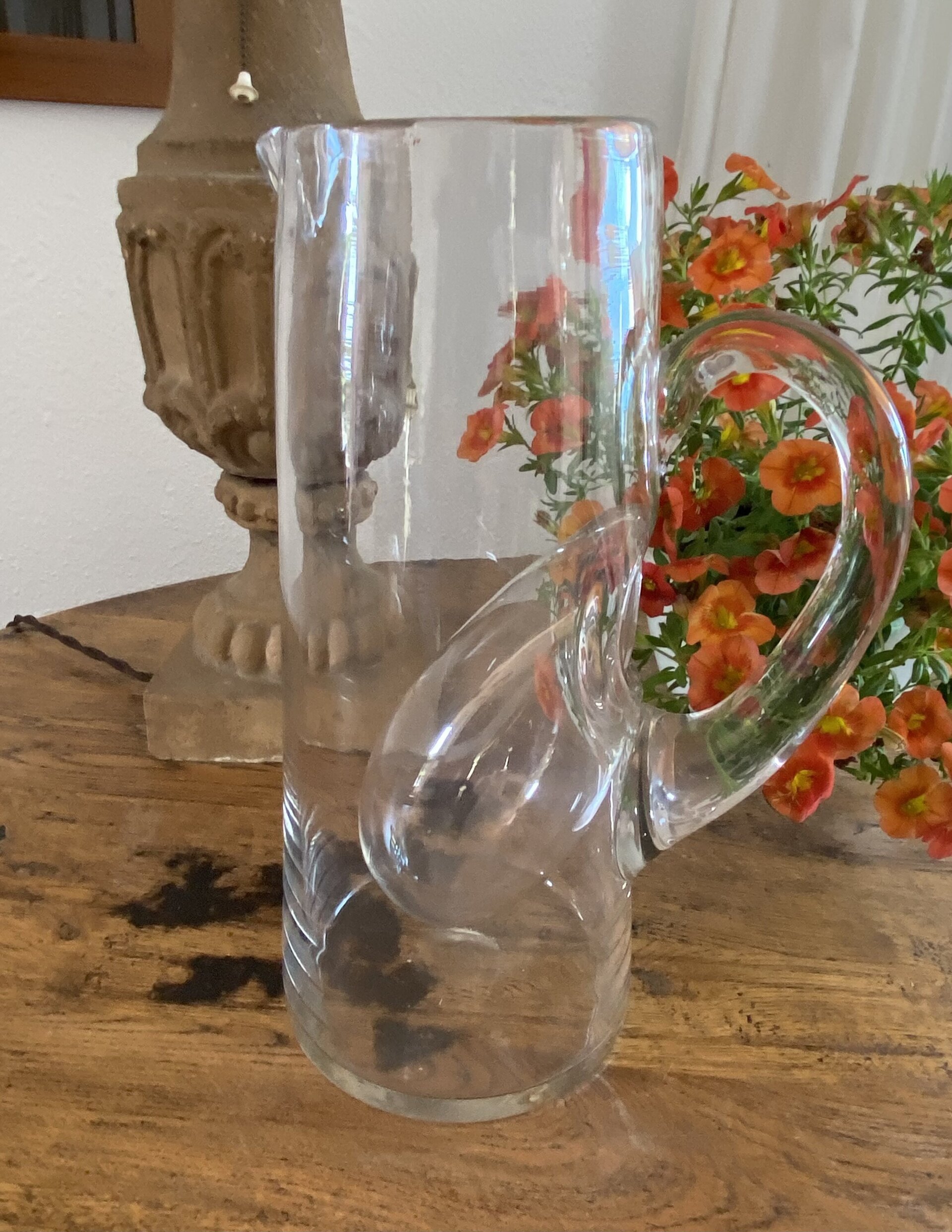 Jarra en vidrio soplado con compartimento para hielo. - 2