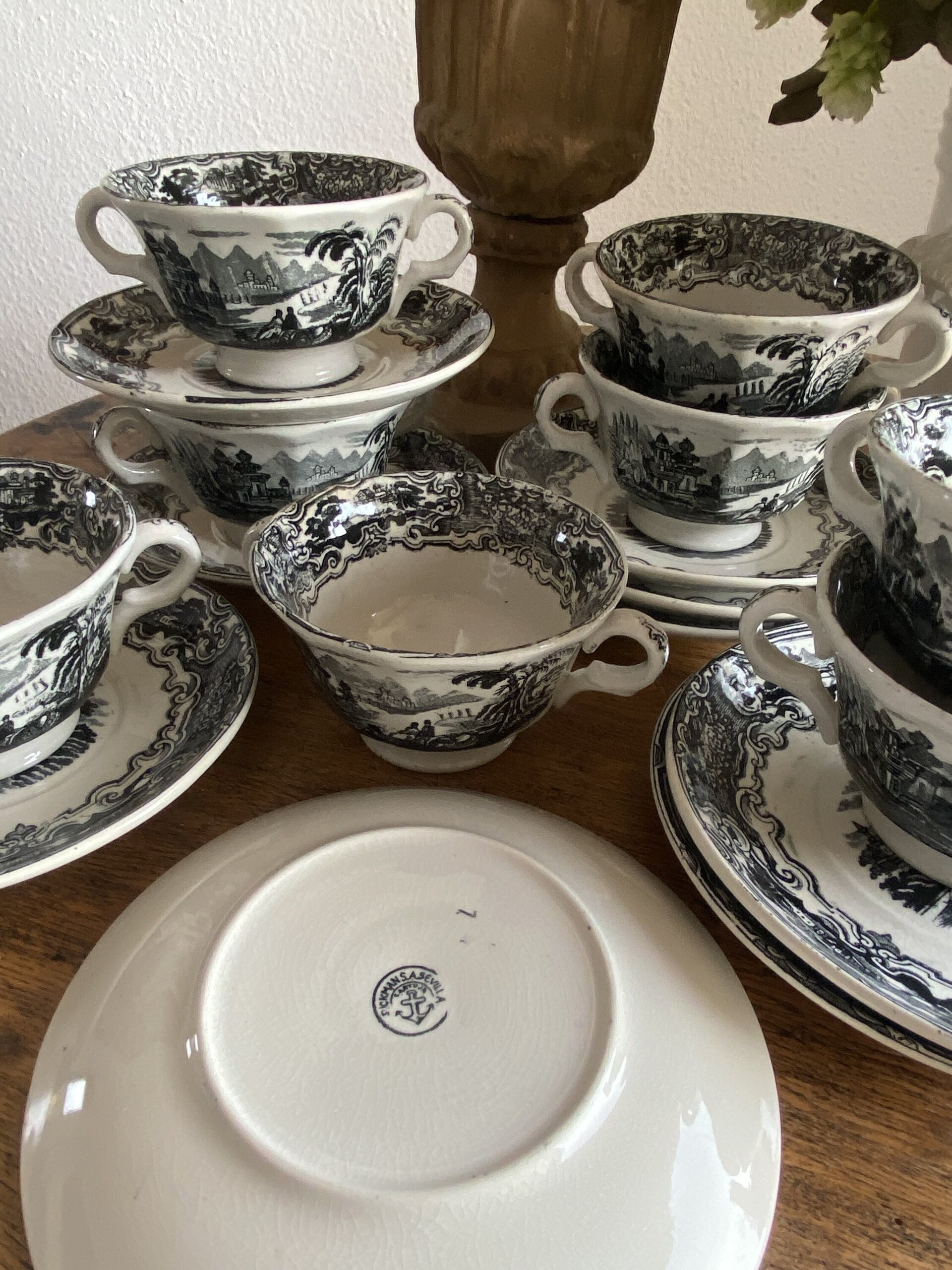 8 tazas de consomé "Pickman S.A. Sevilla" La Cartuja - 8