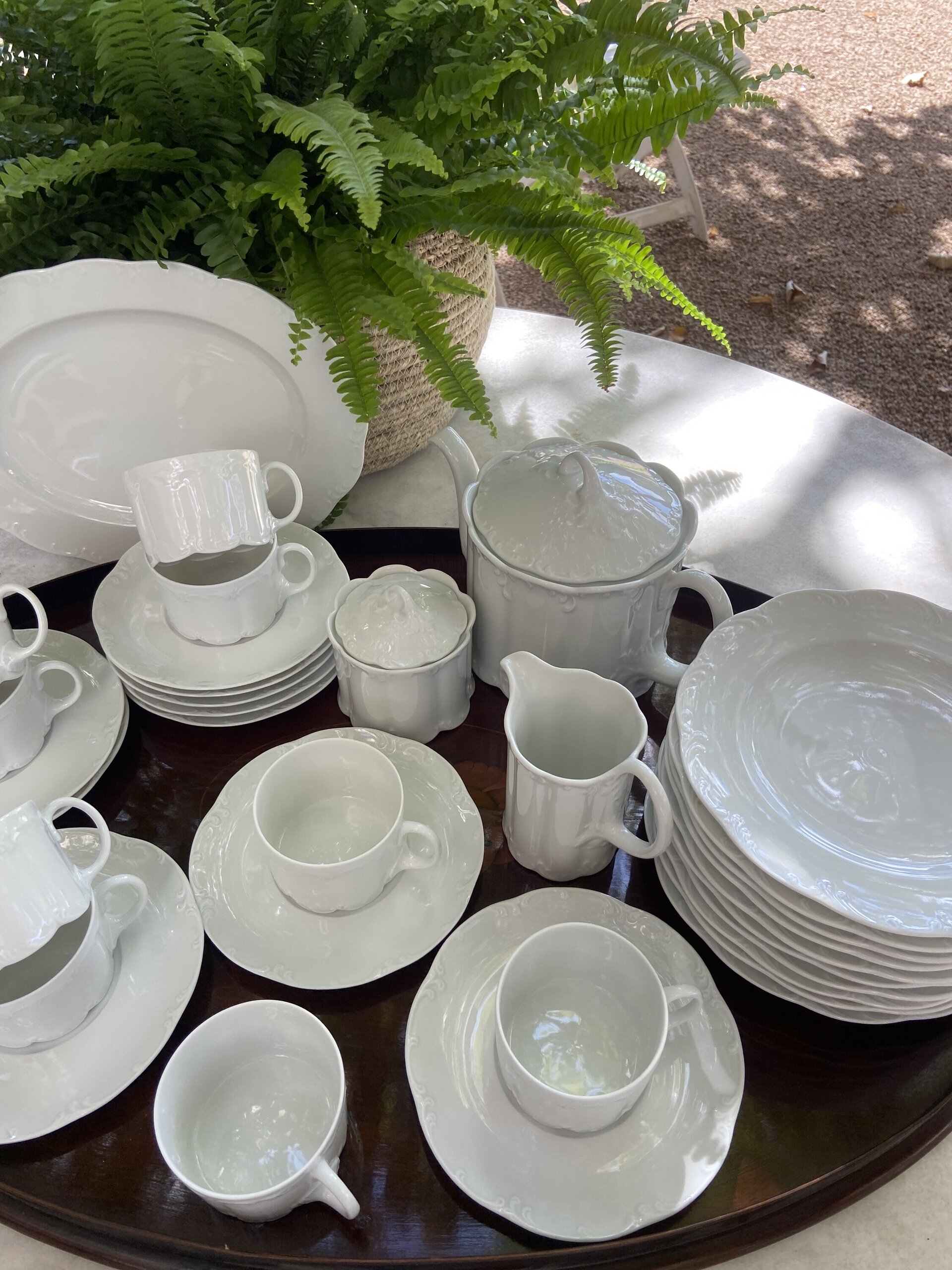 Juego de té en porcelana blanca "Rossenthal" - 3